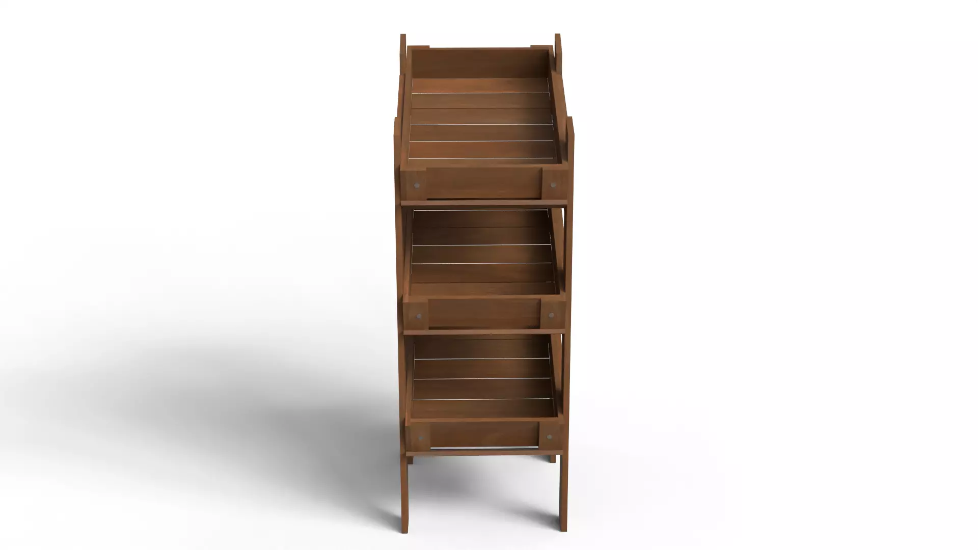 Open Wooden Decorative Crate Low-poly 3D model_4