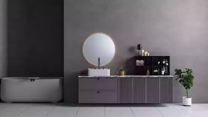 Modern Bathroom Vanity Low-poly 3D model