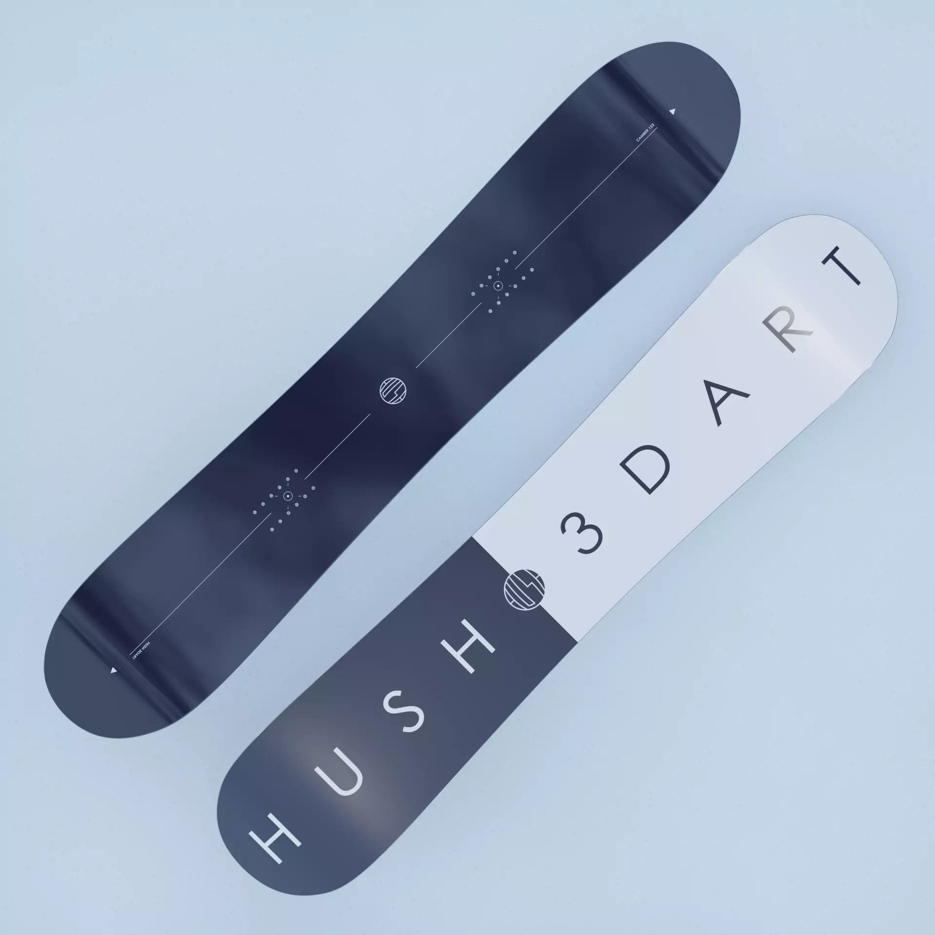 Customizable UV SnowBoard Camber 152 Mockup 3D model