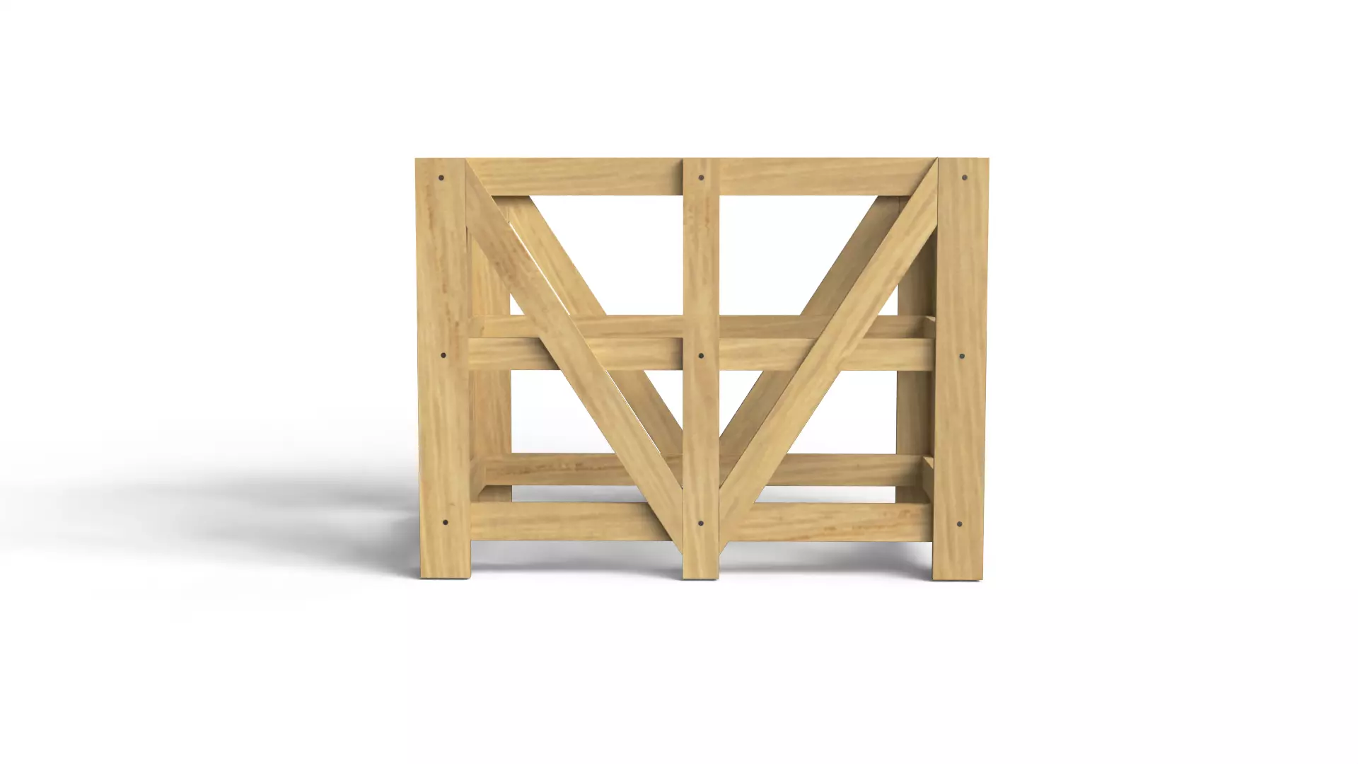 Wooden Frame Crate Low-poly 3D model_4