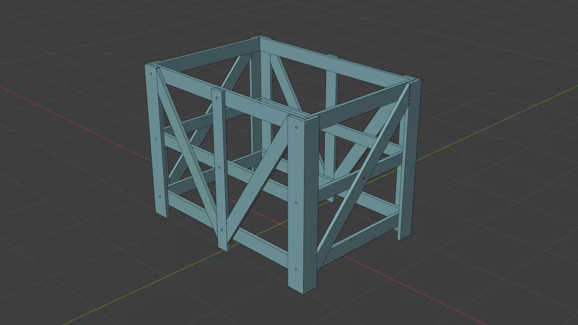 Wooden Frame Crate Low-poly 3D model_8