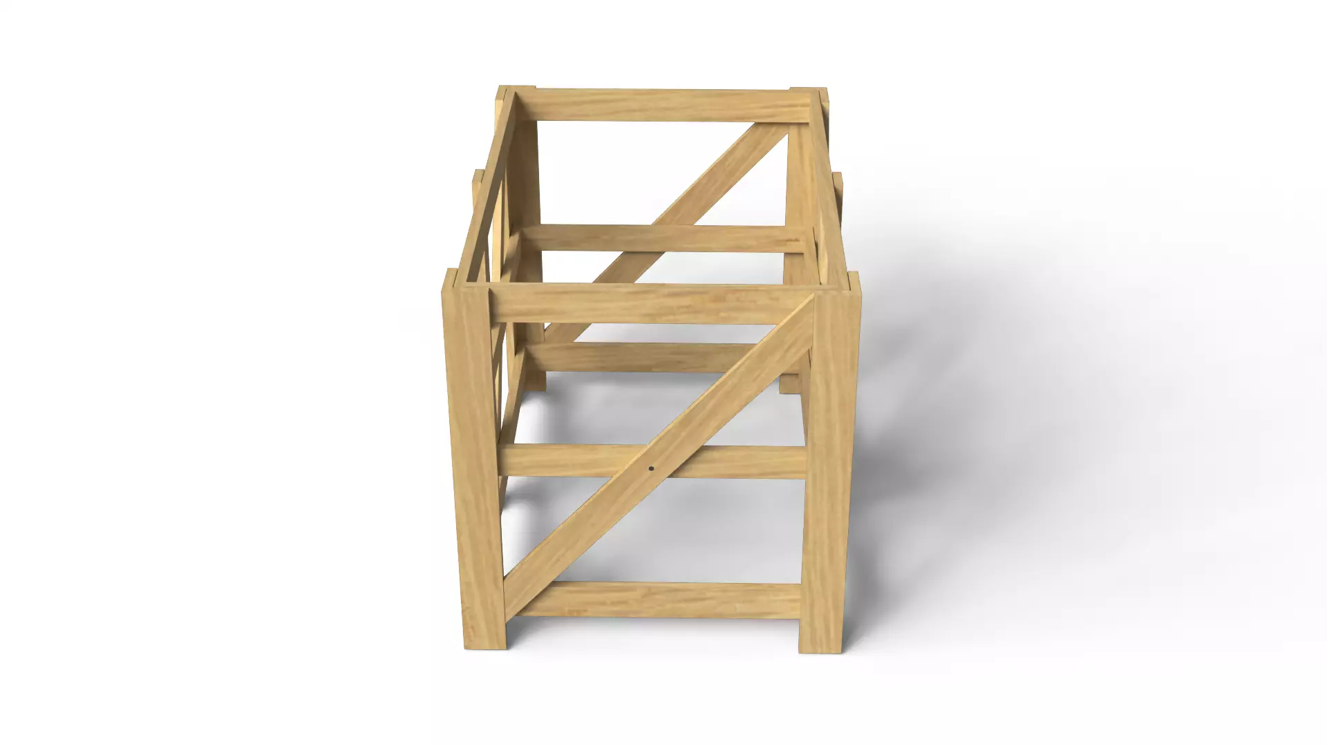 Wooden Frame Crate Low-poly 3D model_3