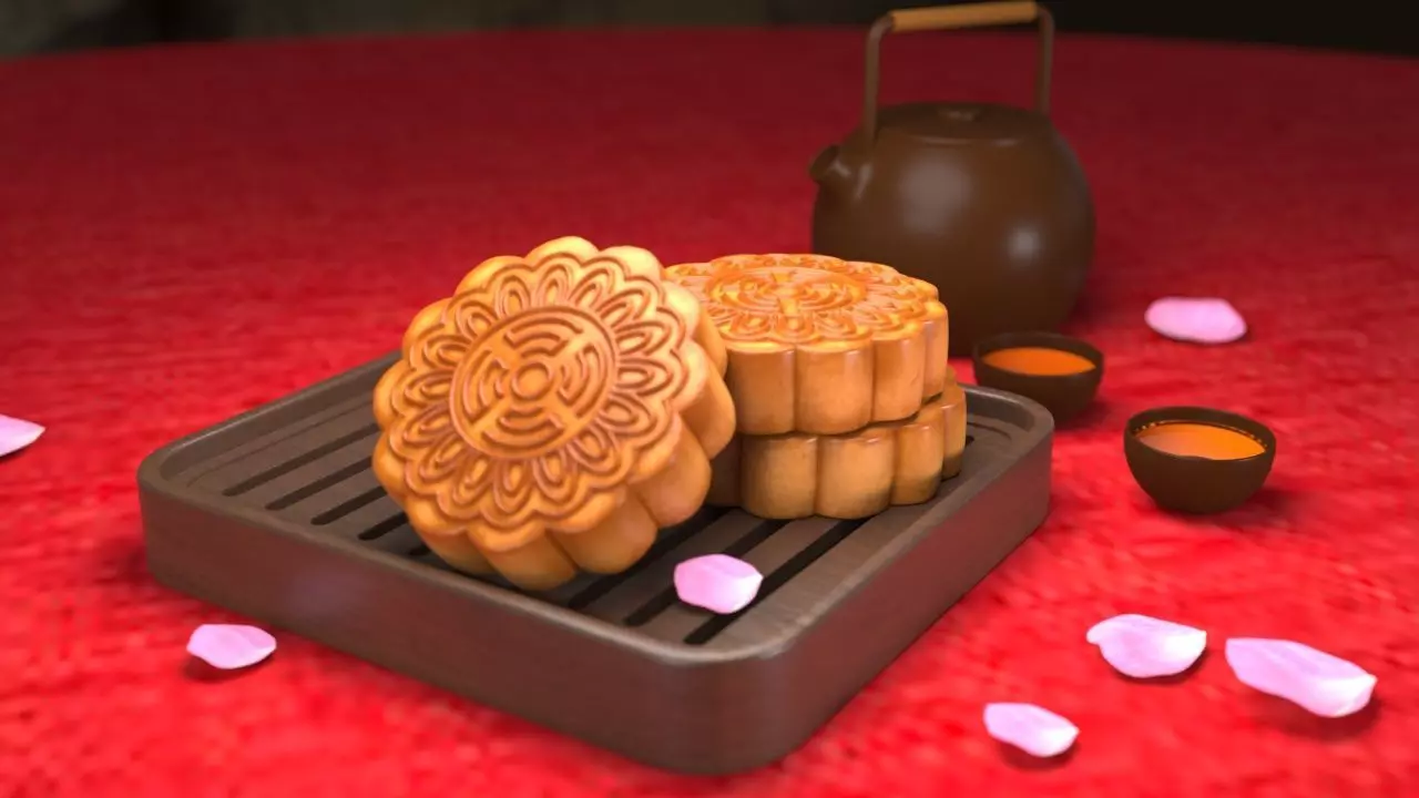 Moon Cake 3D model 3D model_3