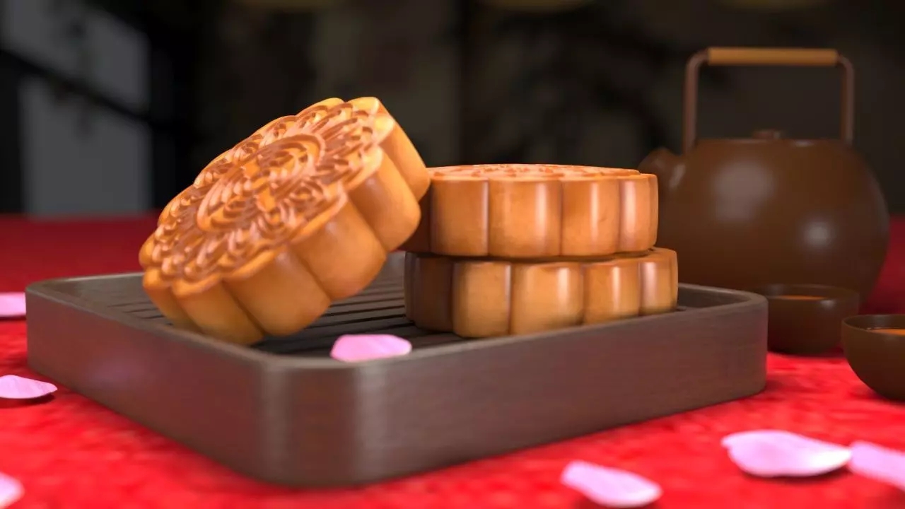 Moon Cake 3D model 3D model_4