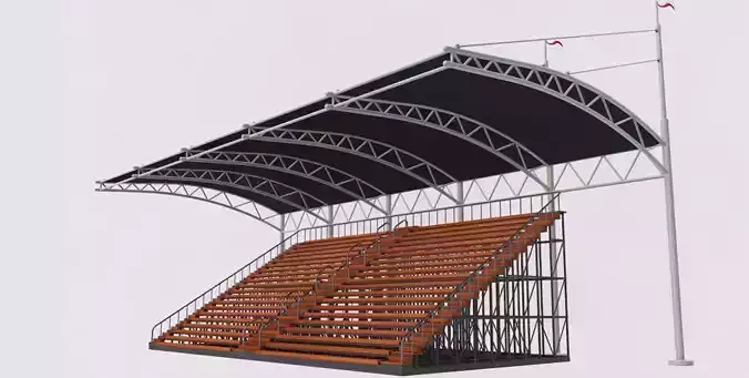 Bleacher With Canopy Shade