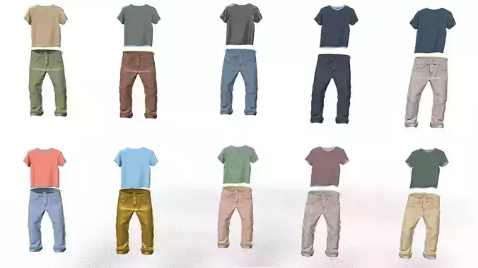 20 Fabrics PBR Textures  4096x4096 px Shirt and Trouser Models Texture