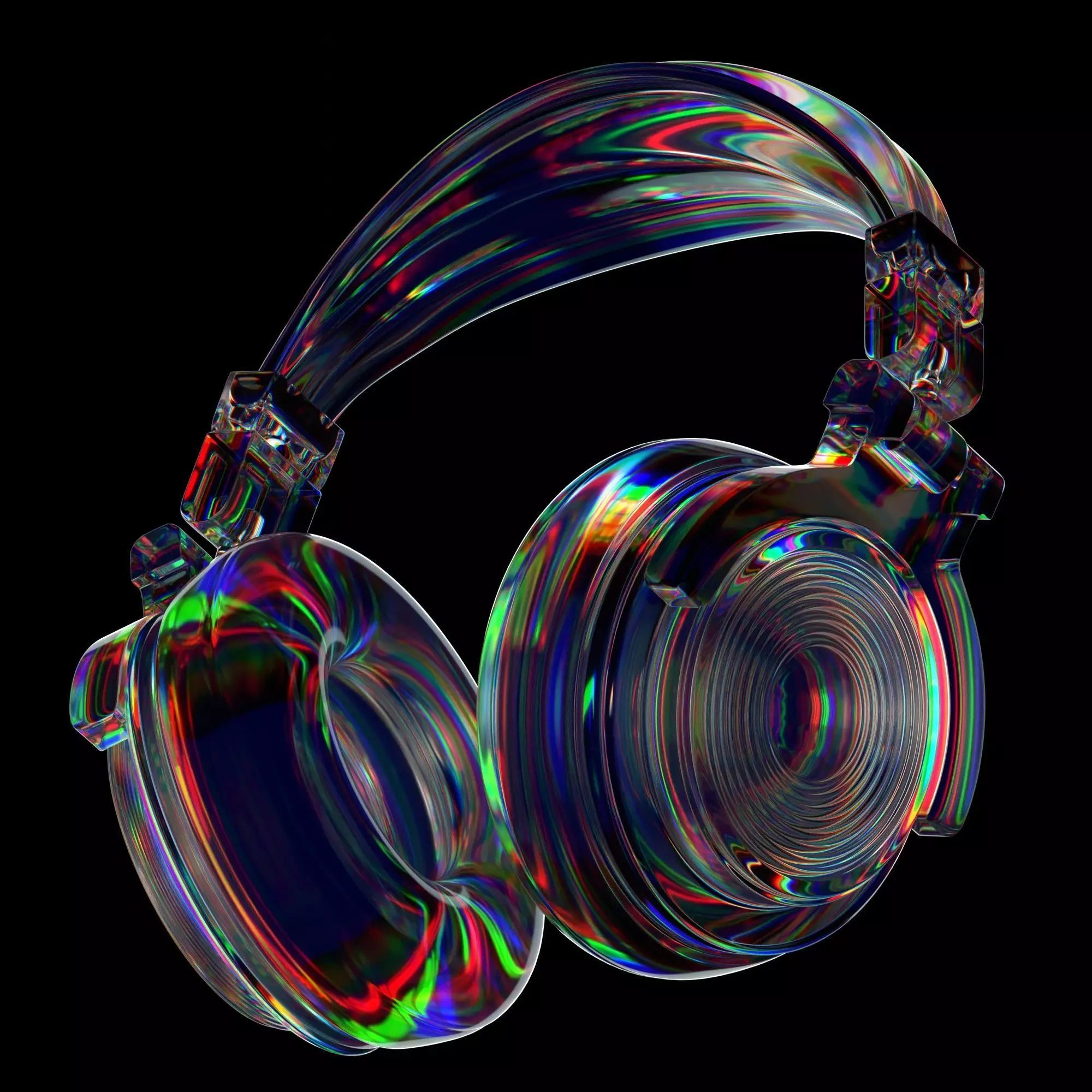 Colorful Dj Headphones  3D model_4