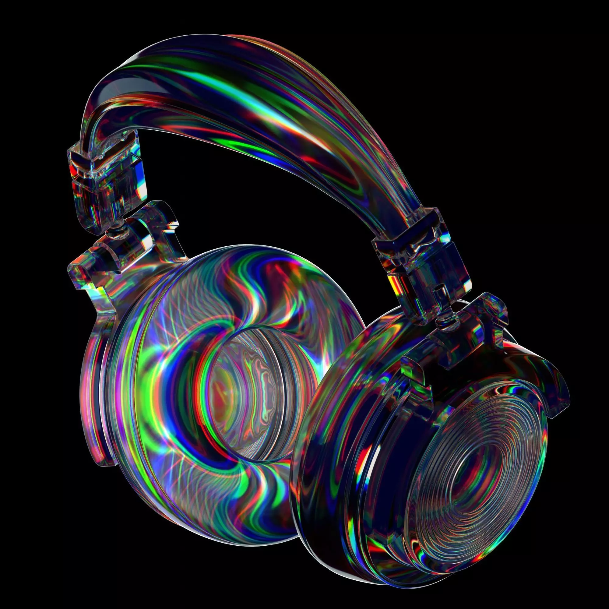 Colorful Dj Headphones  3D model_1