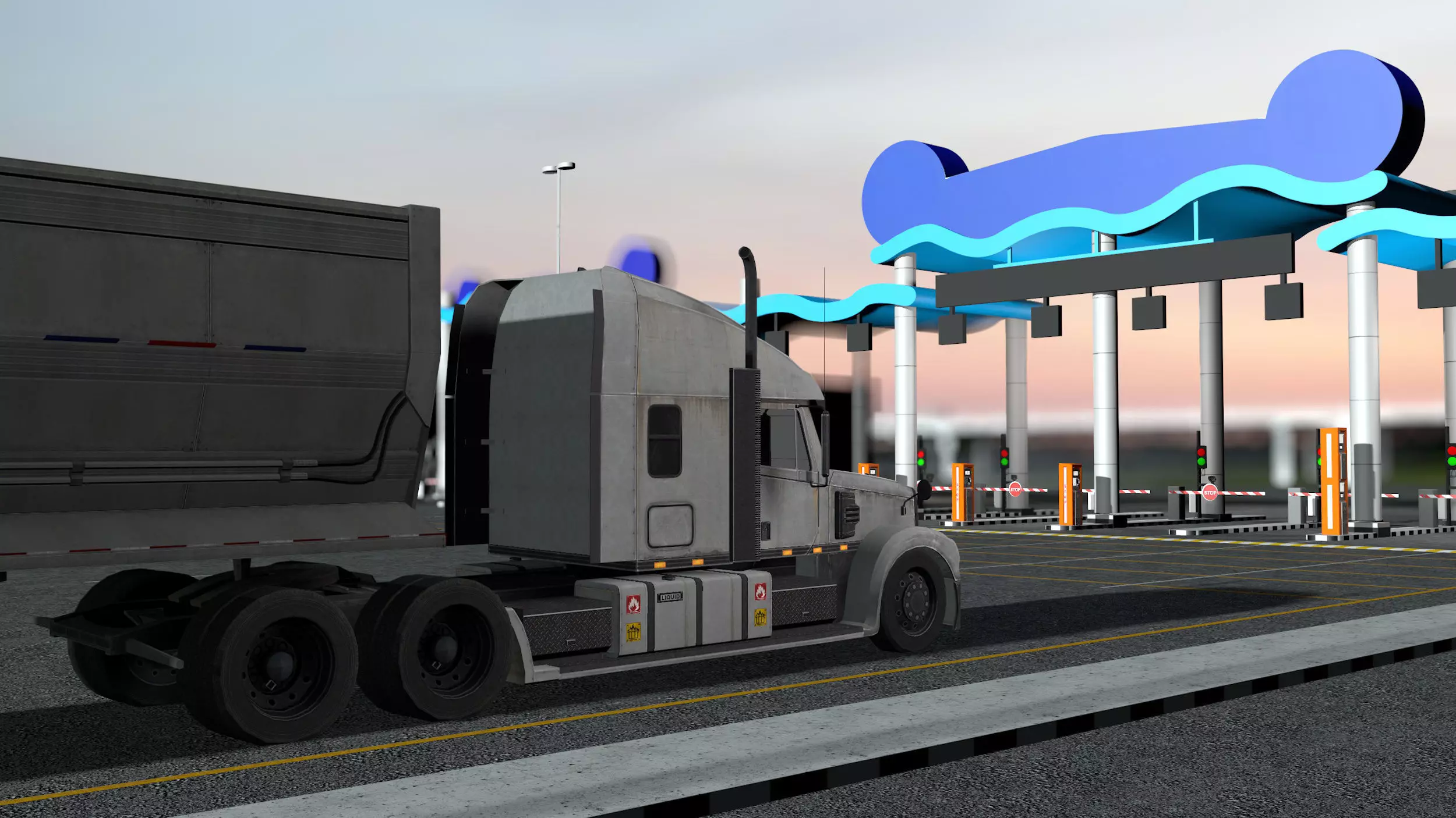 PARKING ENTRANCE Low-poly 3D model_2