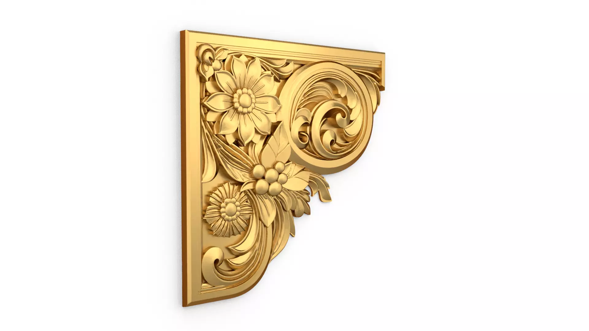 Classic carved corner decor ornament cnc 3d printing stl 04 3D print model_2