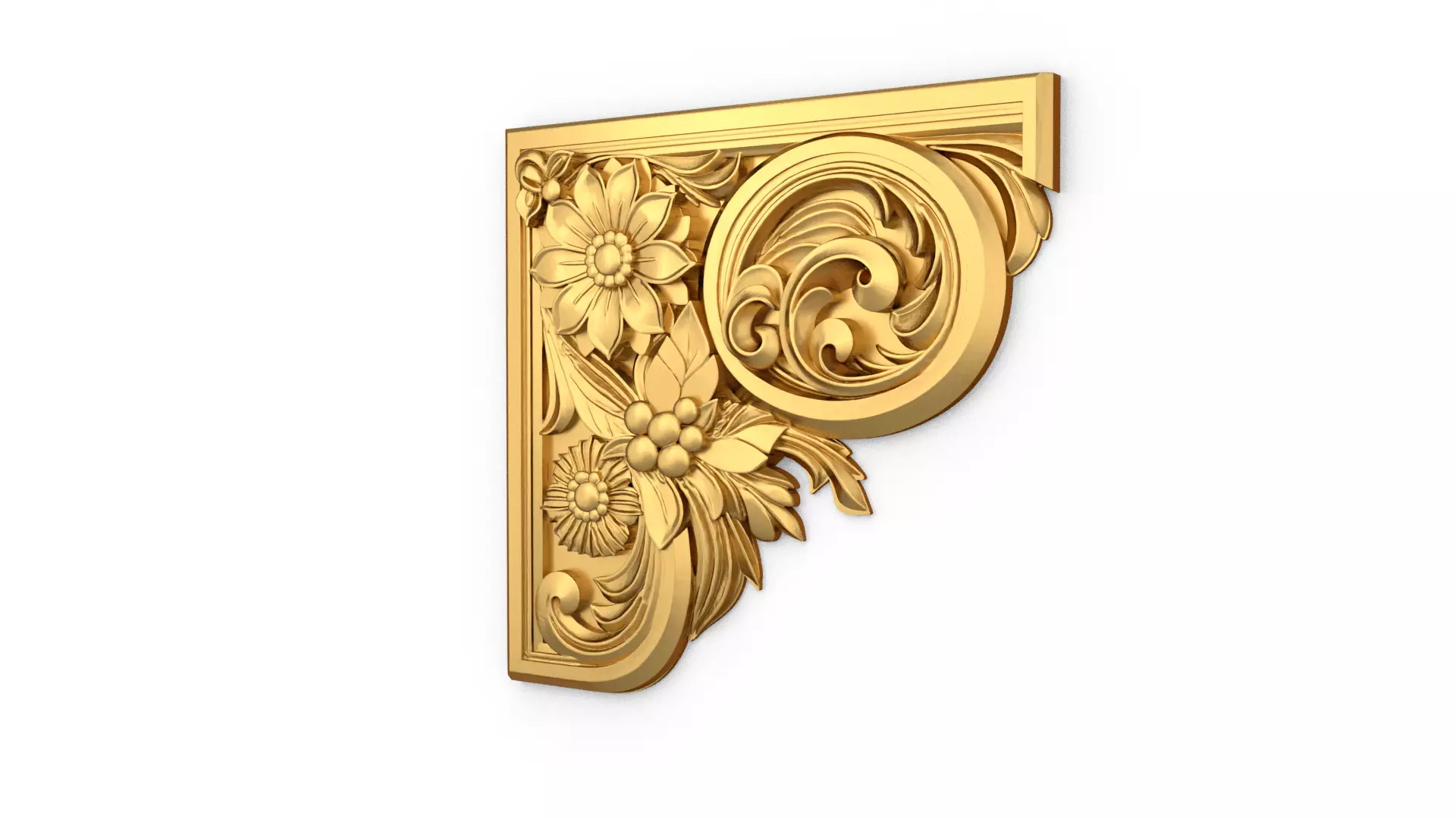 Classic carved corner decor ornament cnc 3d printing stl 04 3D print model_1