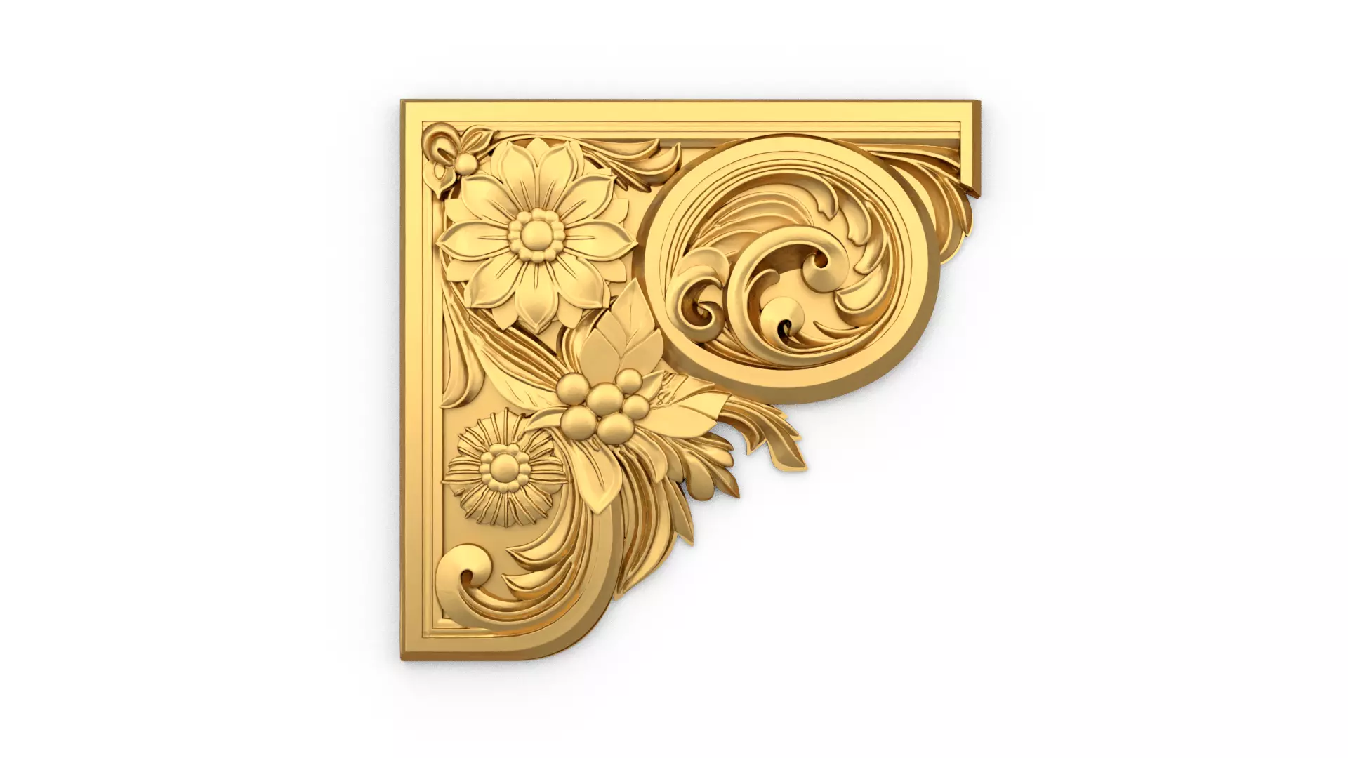 Classic carved corner decor ornament cnc 3d printing stl 04 3D print model_0