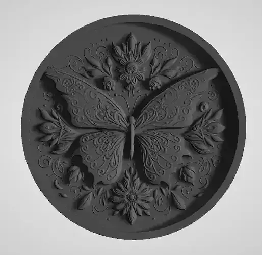 Butterfly Floral Mandala 3D