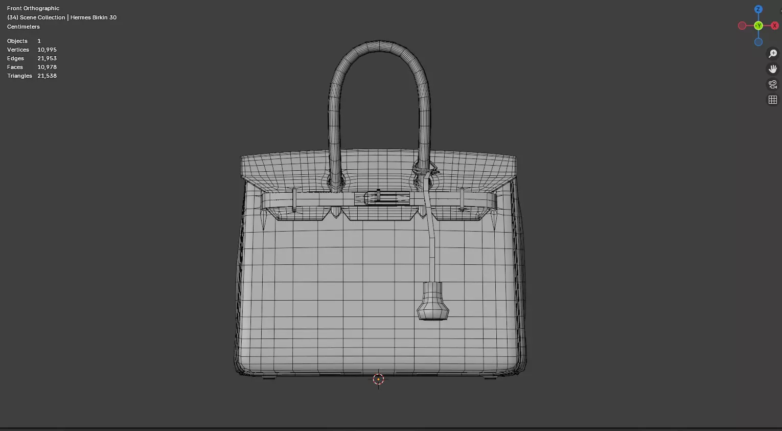 Luxury Birkin 30 Style Handbag 3D Model Low-poly 3D model_6