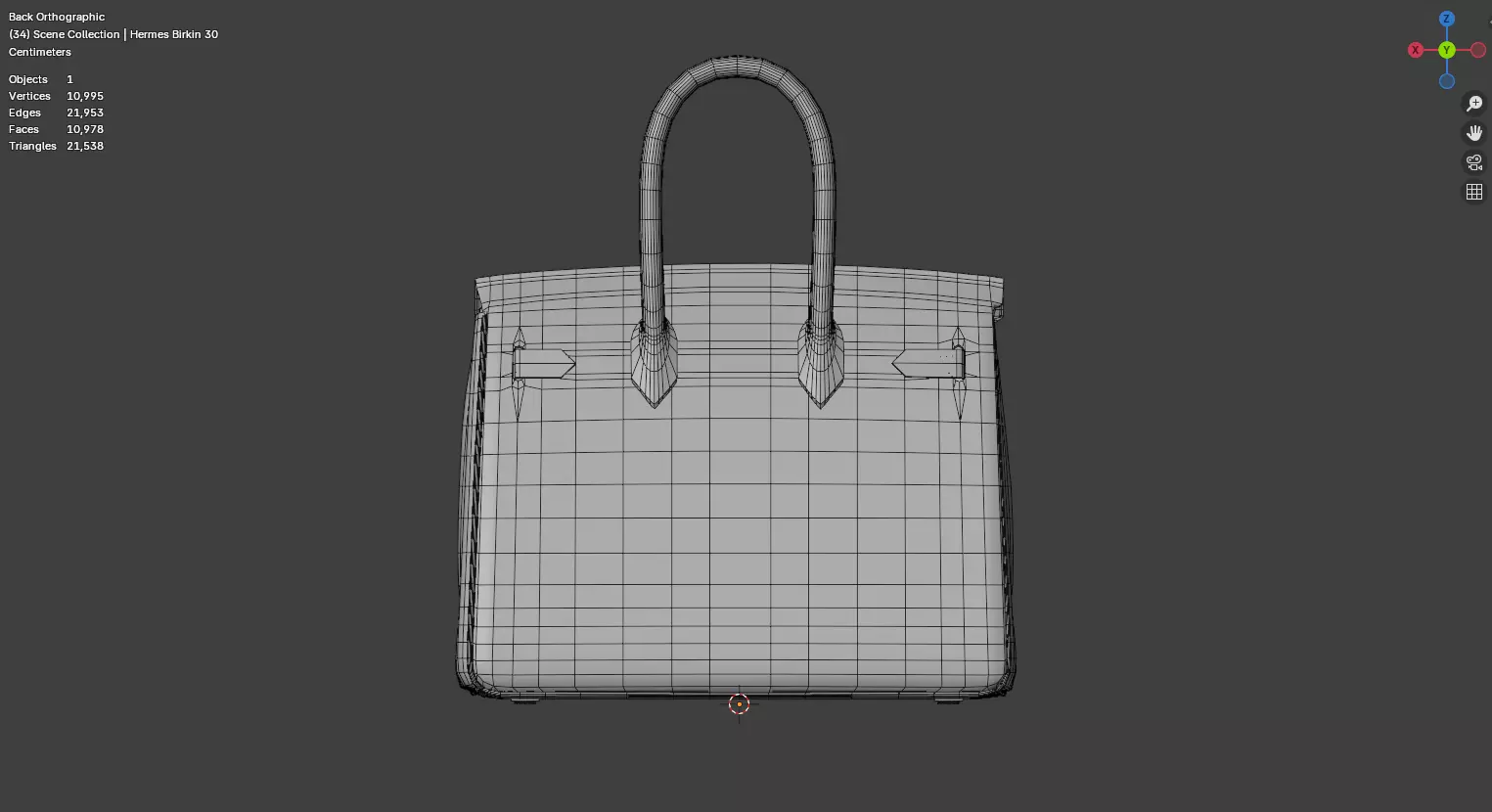 Luxury Birkin 30 Style Handbag 3D Model Low-poly 3D model_7