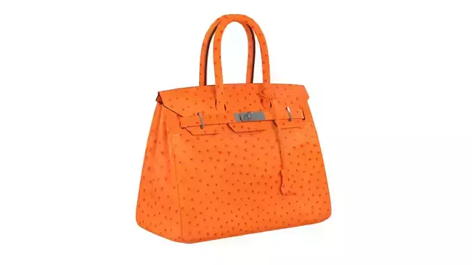 Luxury Birkin 30 Style Handbag 3D Model Low-poly 3D model