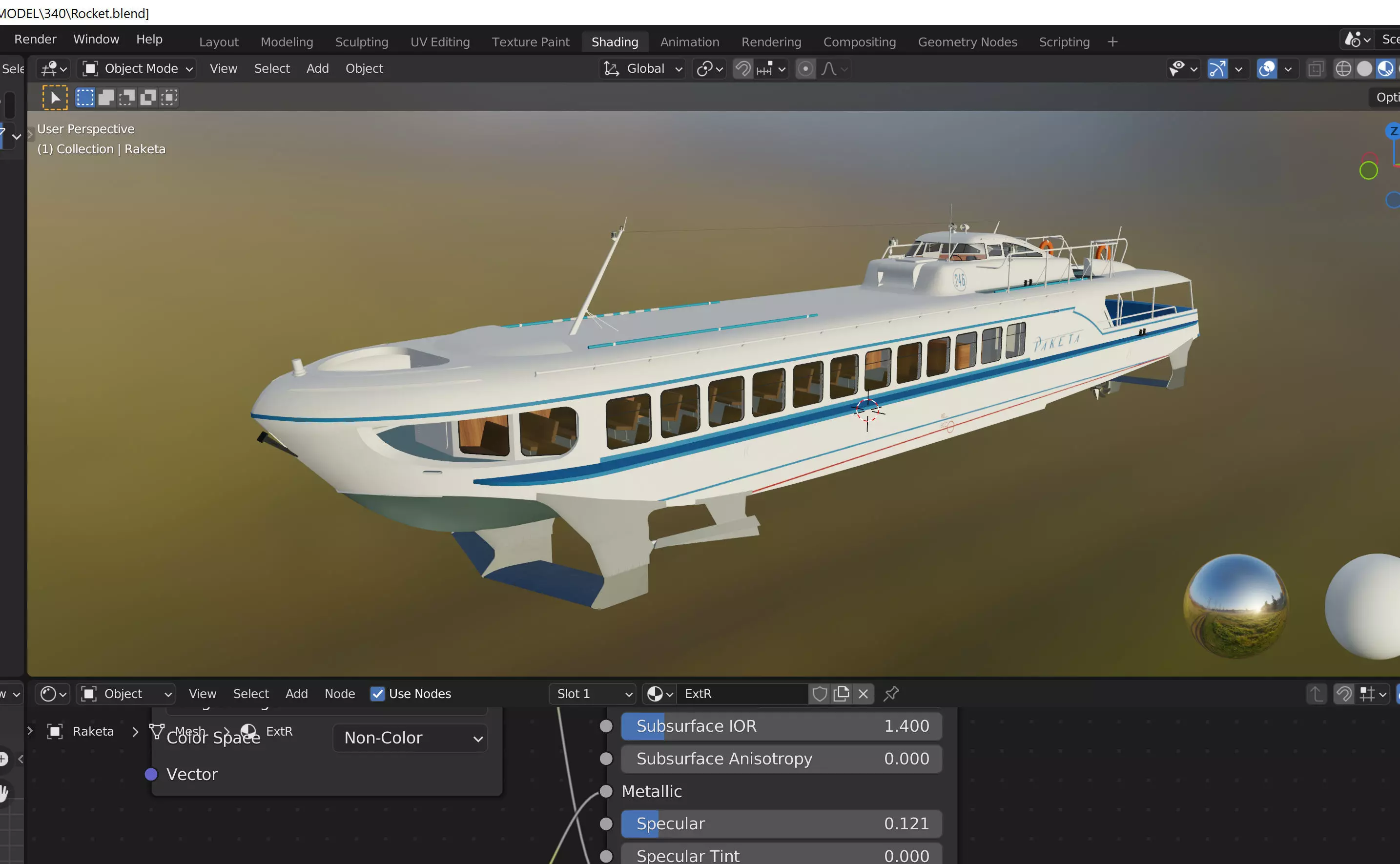 Raketa hydrofoil ship 3D model_18