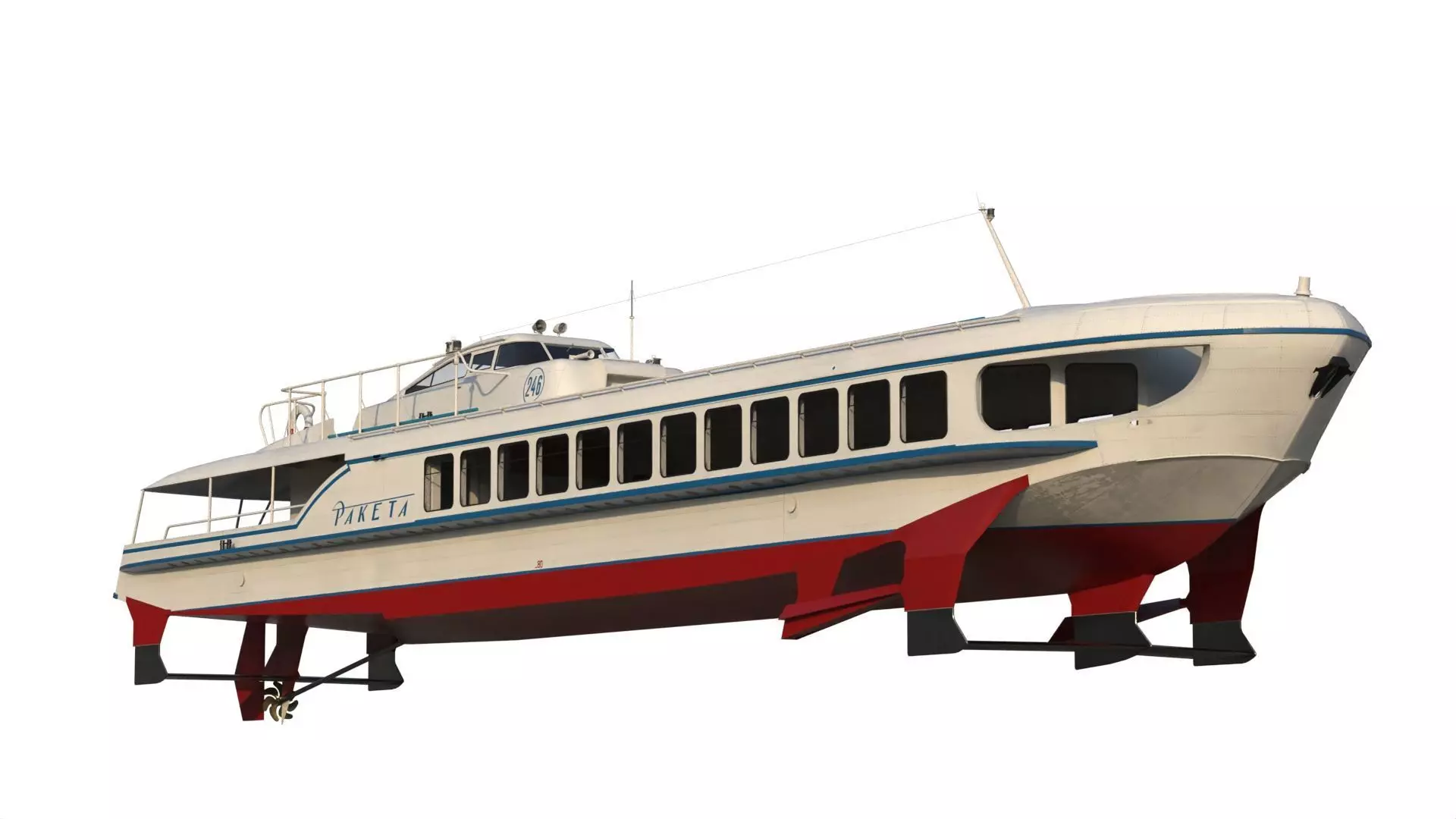 Raketa hydrofoil ship 3D model_6
