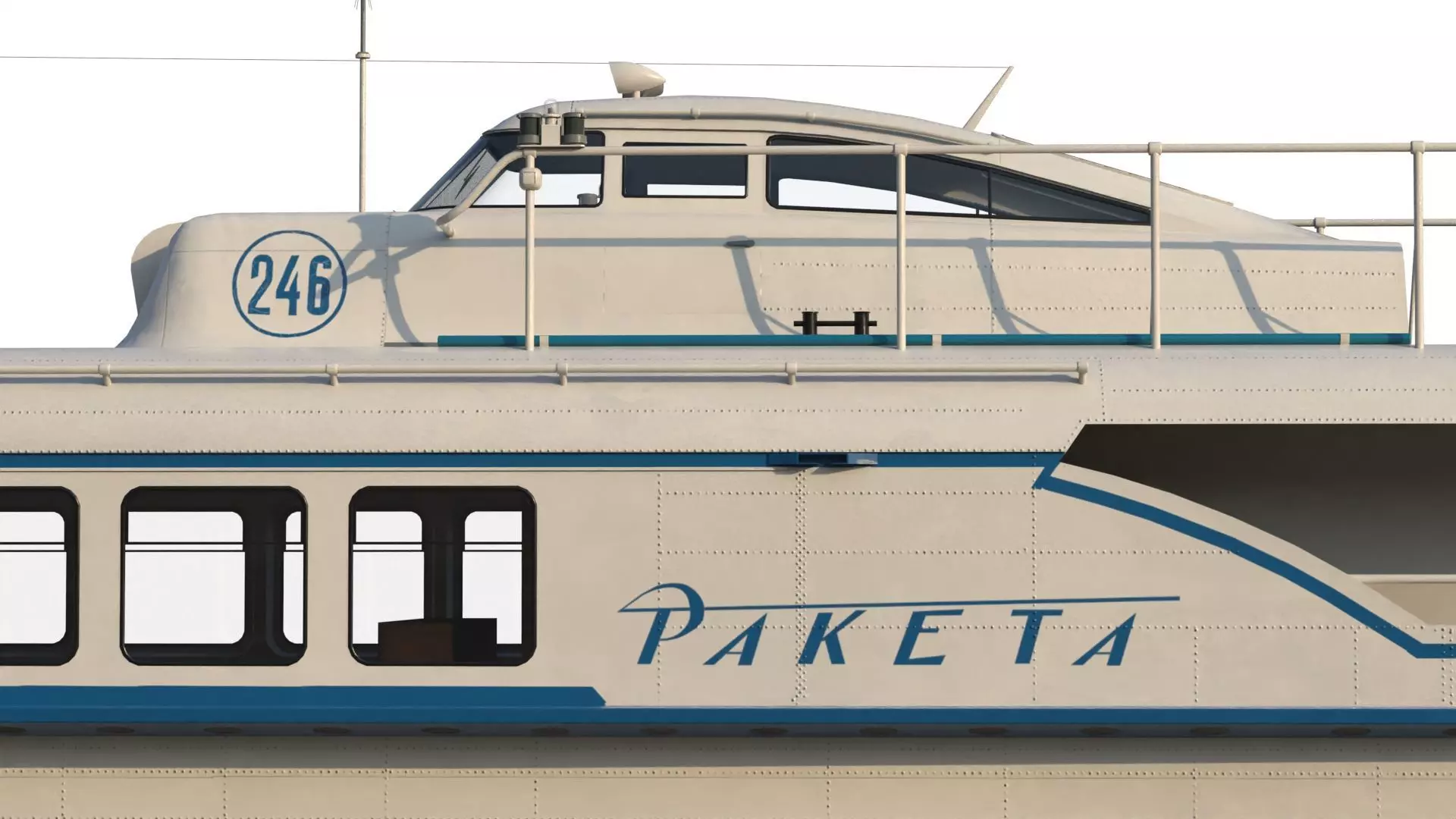 Raketa hydrofoil ship 3D model_4