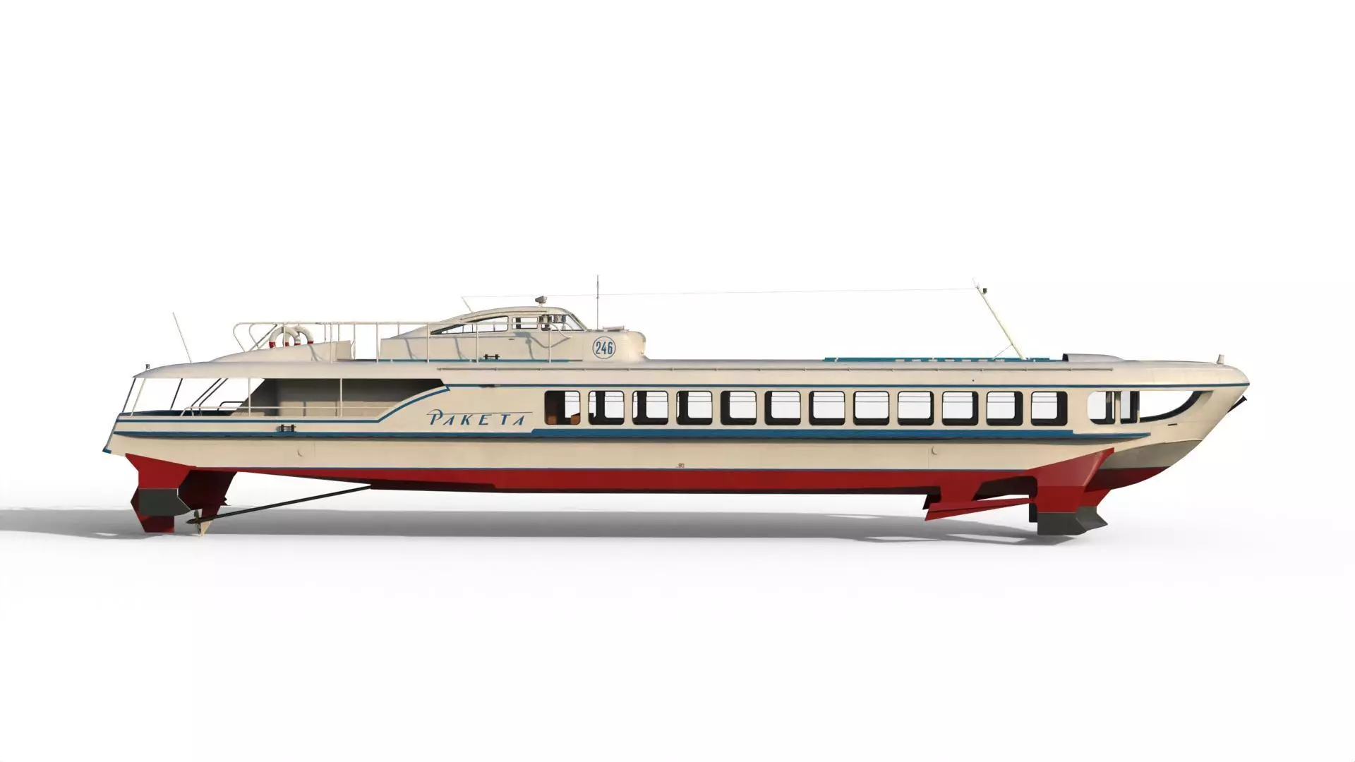 Raketa hydrofoil ship 3D model_7