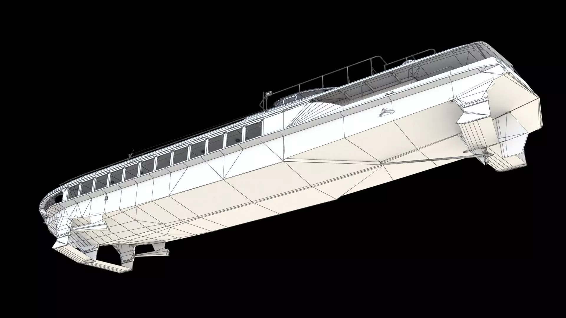 Raketa hydrofoil ship 3D model_24