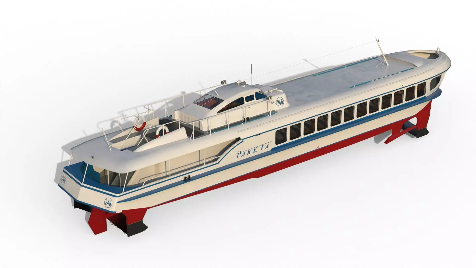 Raketa hydrofoil ship 3D model_9
