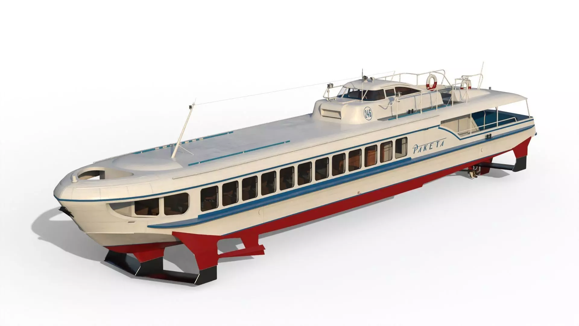 Raketa hydrofoil ship 3D model_8