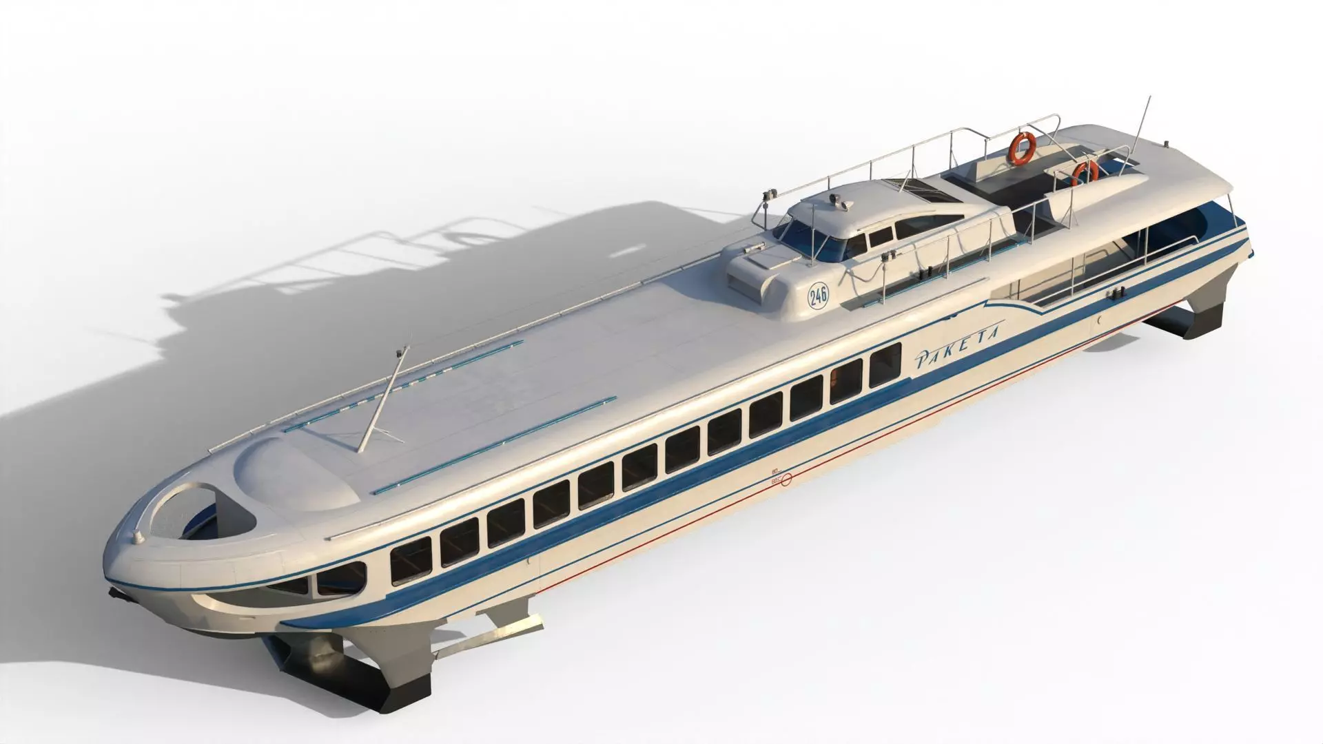 Raketa hydrofoil ship 3D model_17