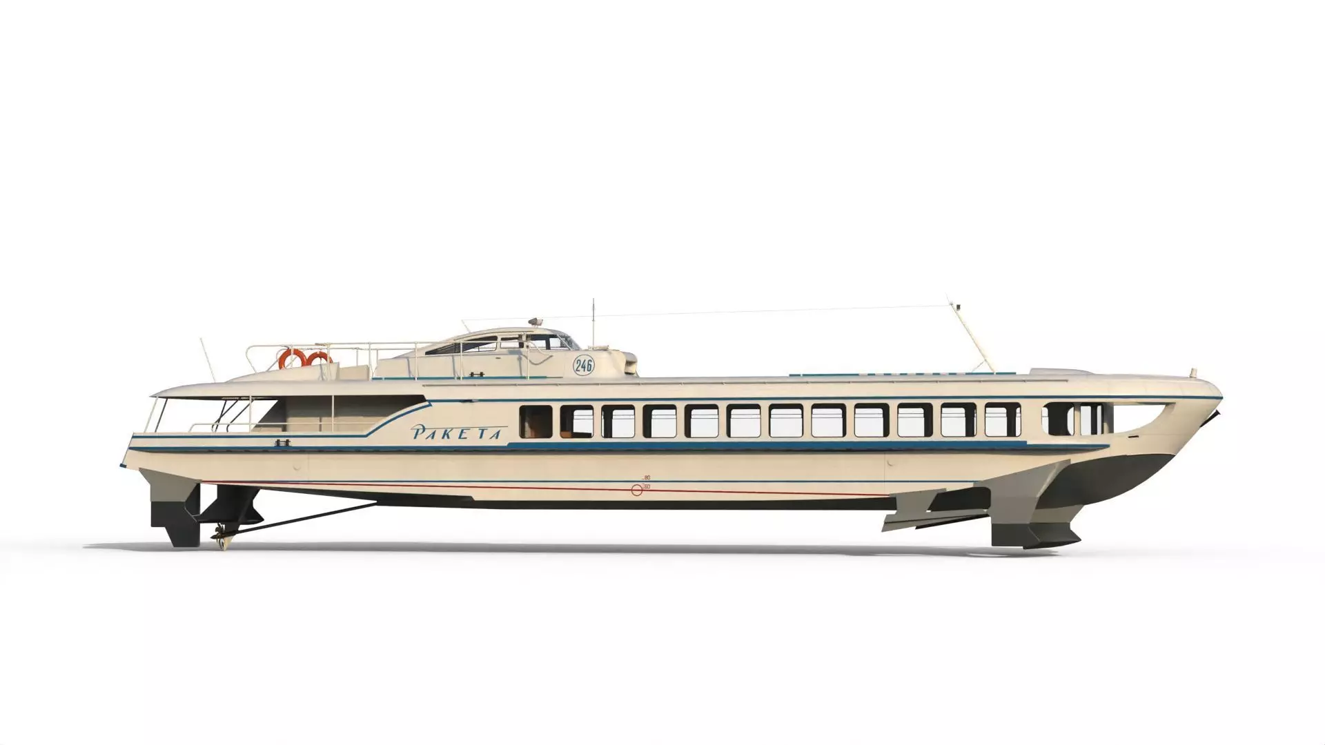 Raketa hydrofoil ship 3D model_10