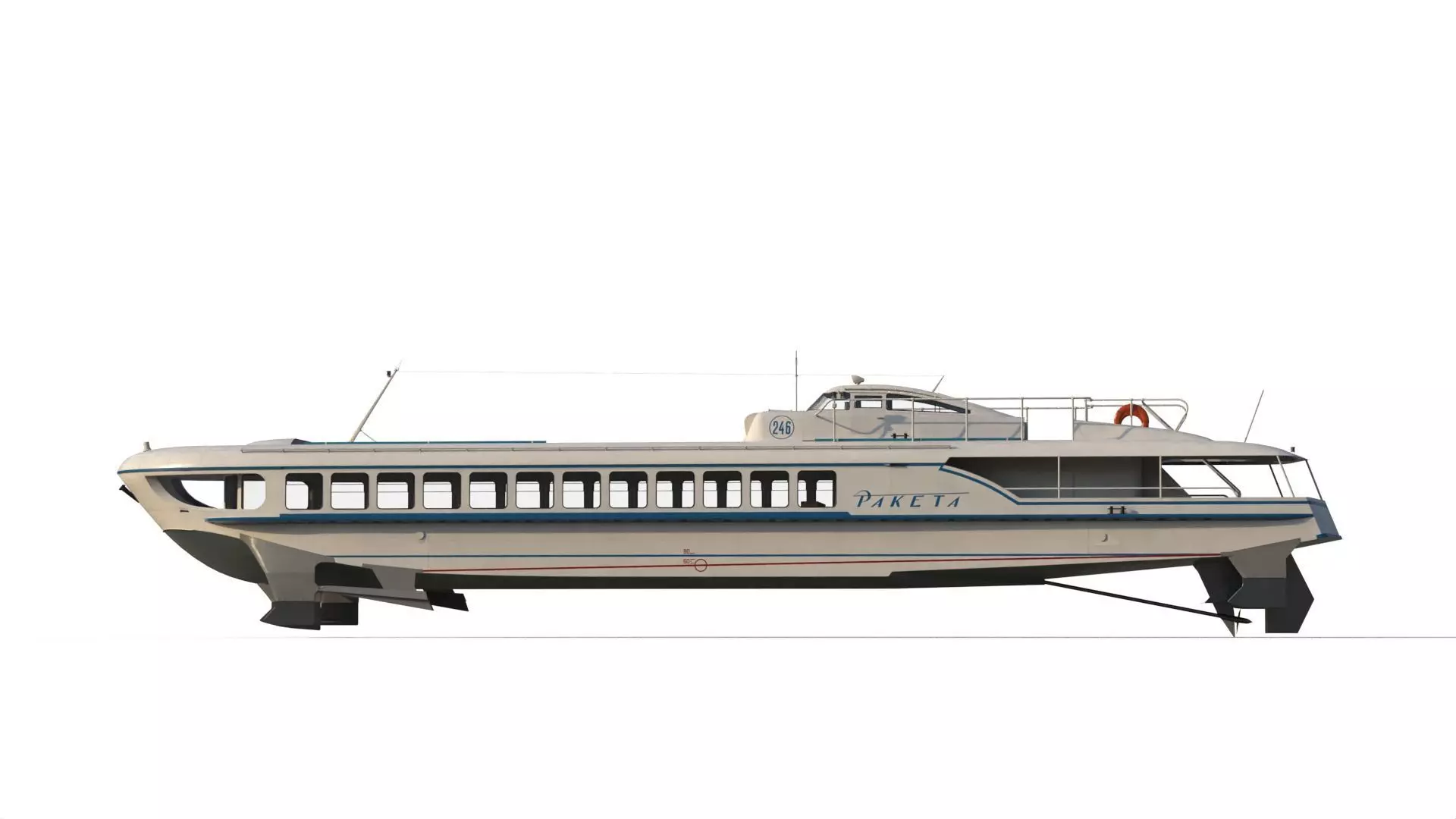 Raketa hydrofoil ship 3D model_14