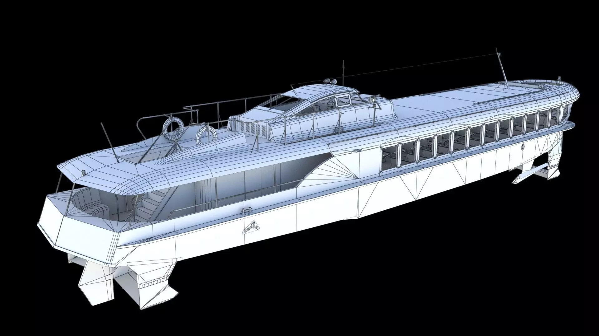 Raketa hydrofoil ship 3D model_23