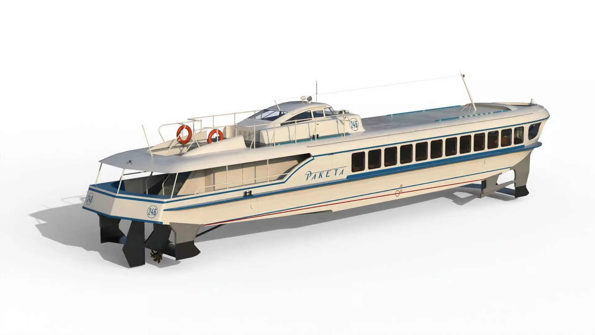 Raketa hydrofoil ship 3D model_11
