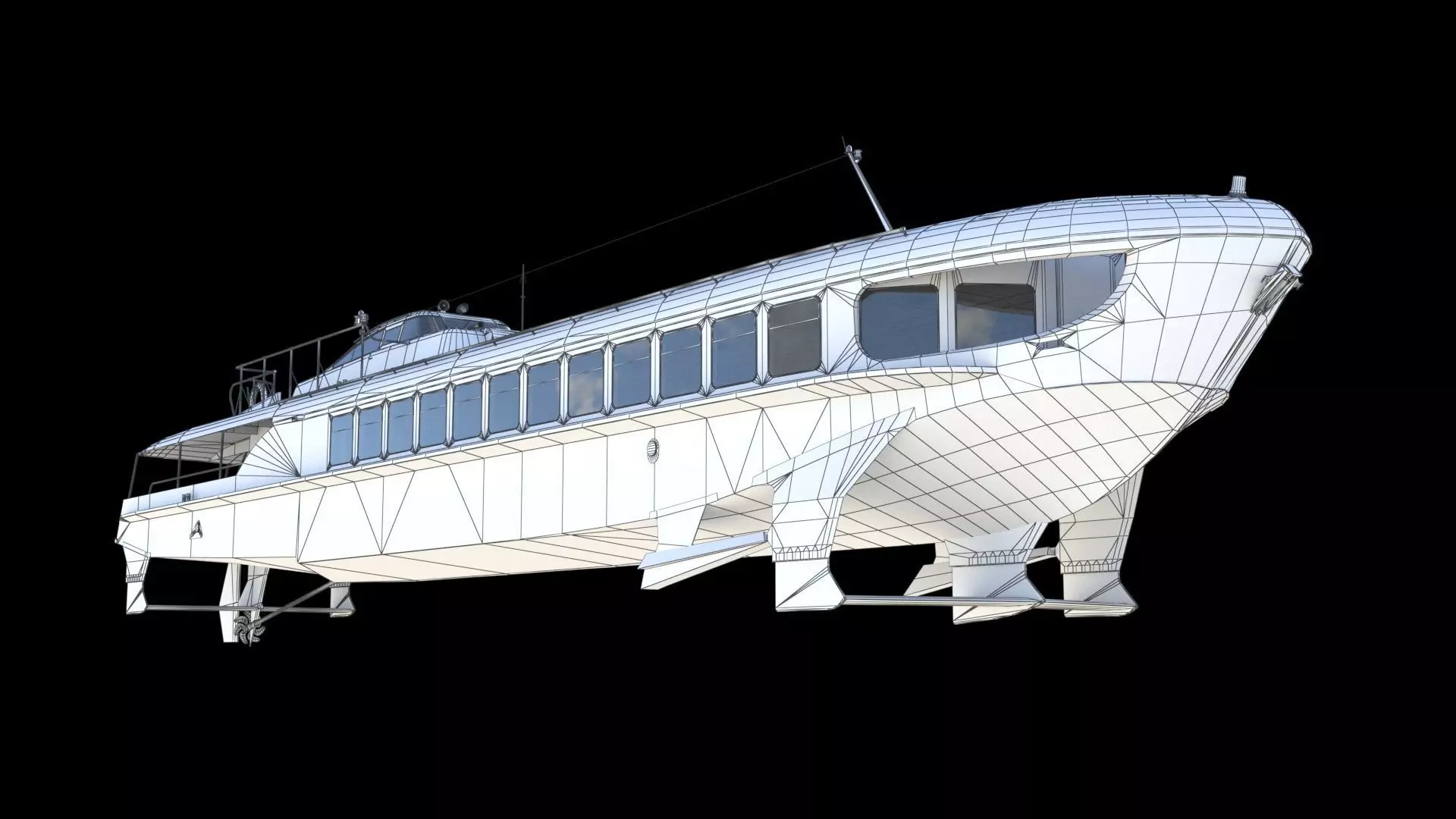 Raketa hydrofoil ship 3D model_22