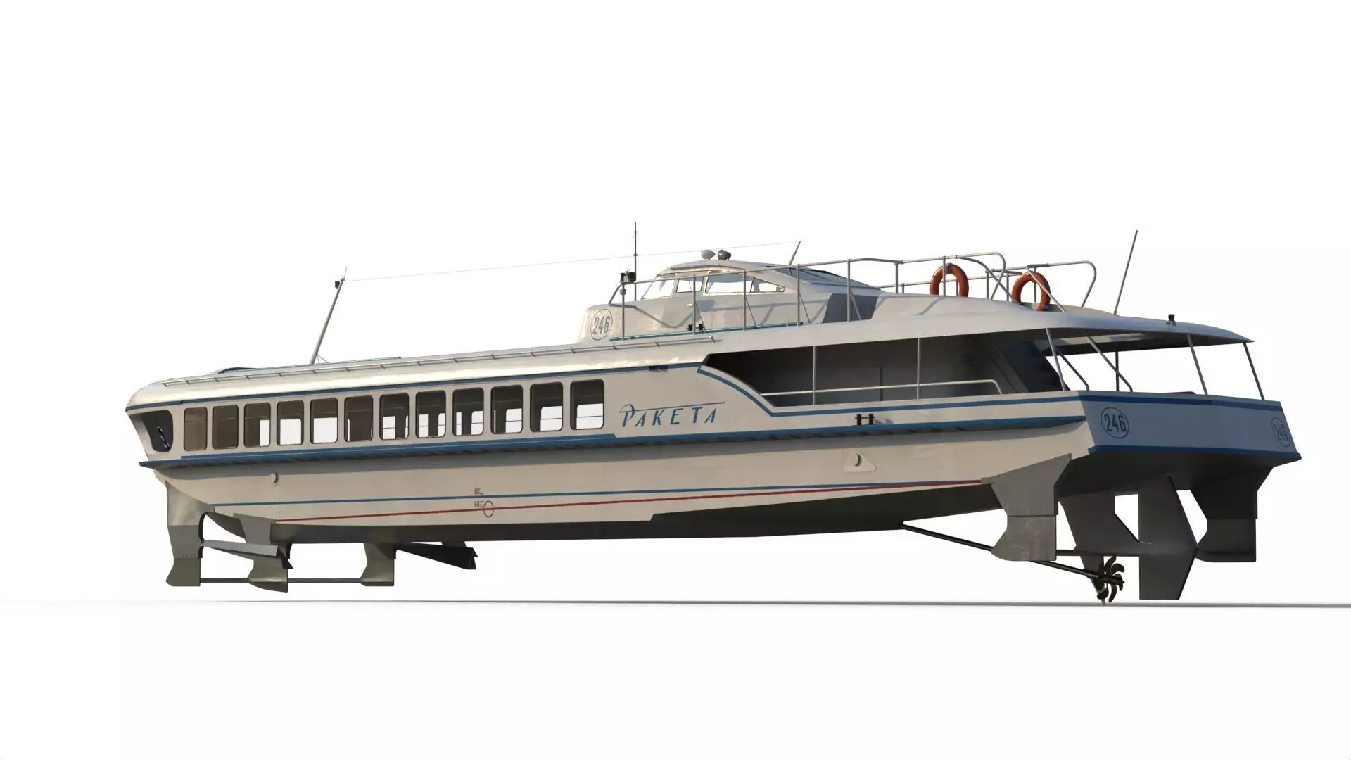 Raketa hydrofoil ship 3D model_13