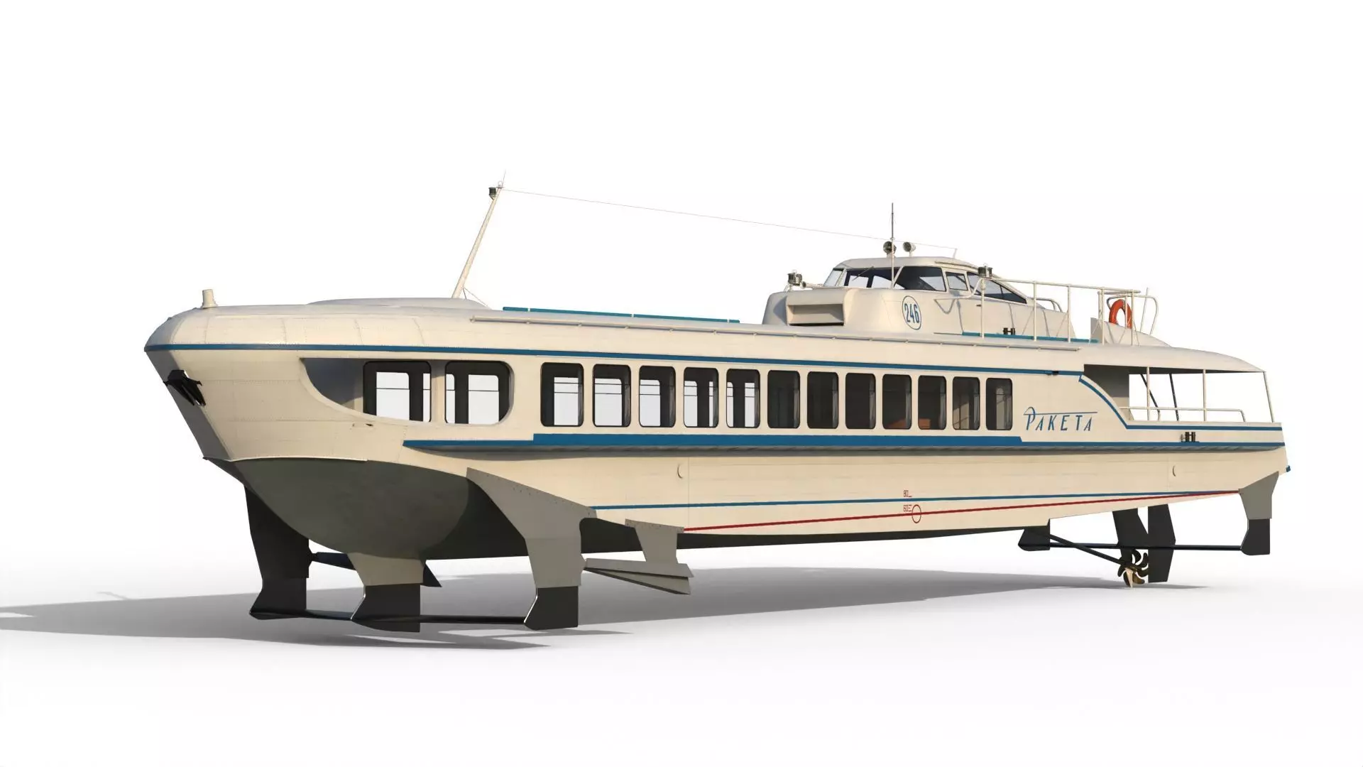 Raketa hydrofoil ship 3D model_15
