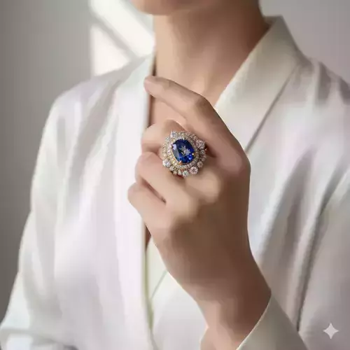 Royal Azure  Sapphire Halo Ring