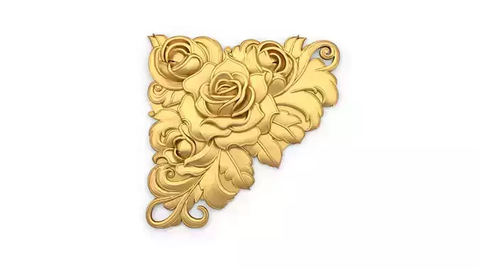 Classic carved corner decor ornament cnc 3d printing stl 05