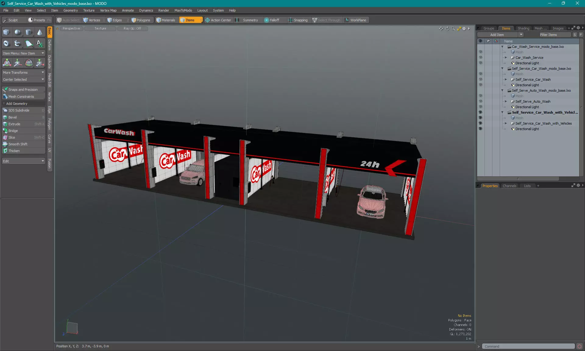 Self Service Car Wash with Vehicles 3D model_28