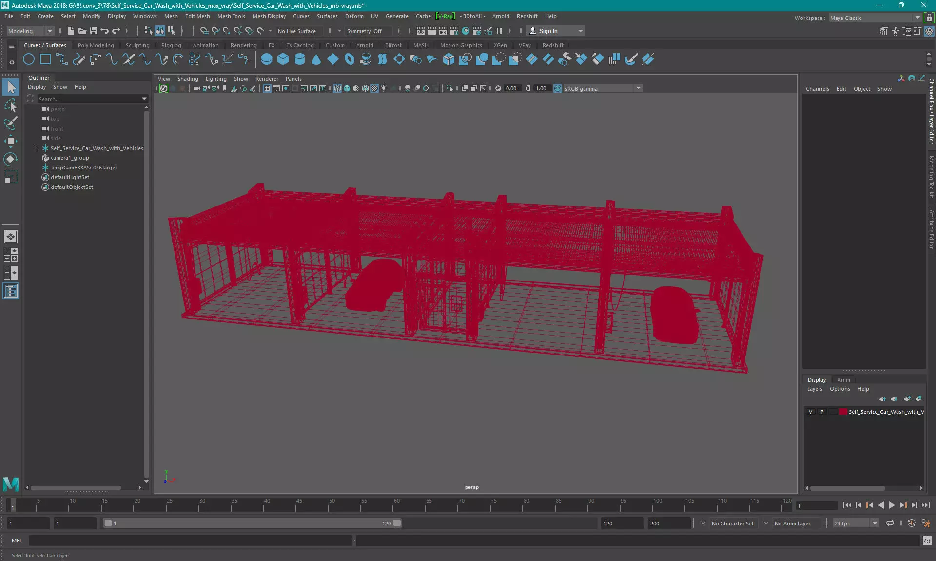 Self Service Car Wash with Vehicles 3D model_26
