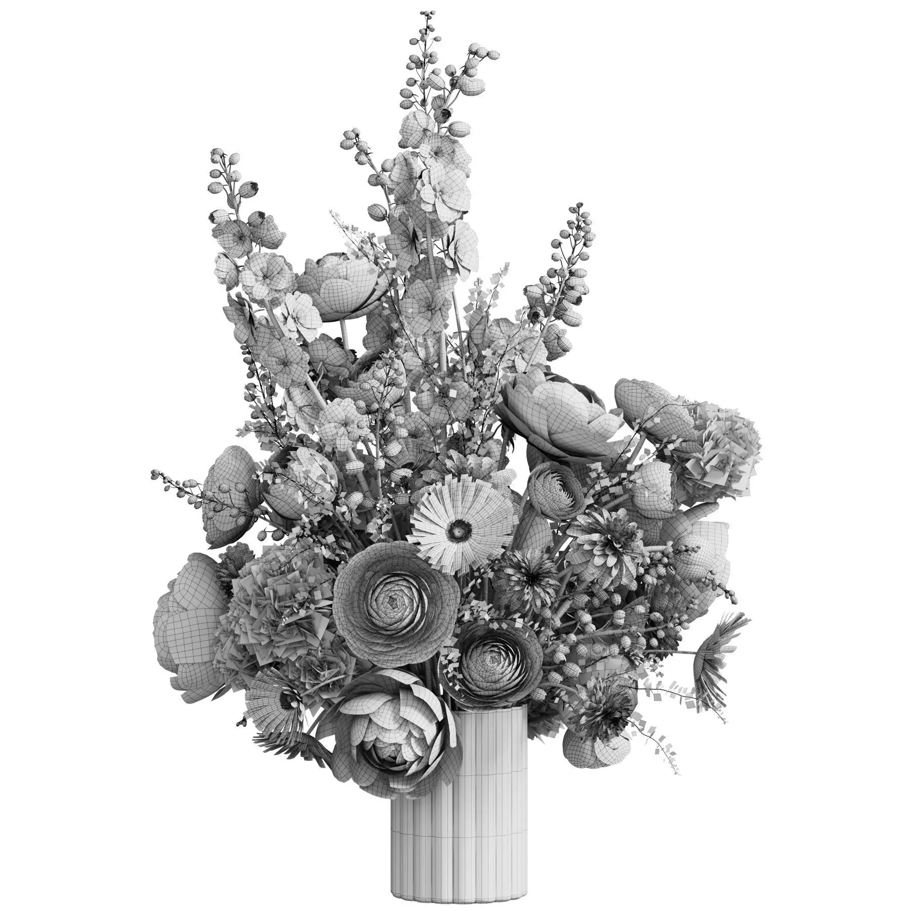 Flower In Vase 89 3D model_5