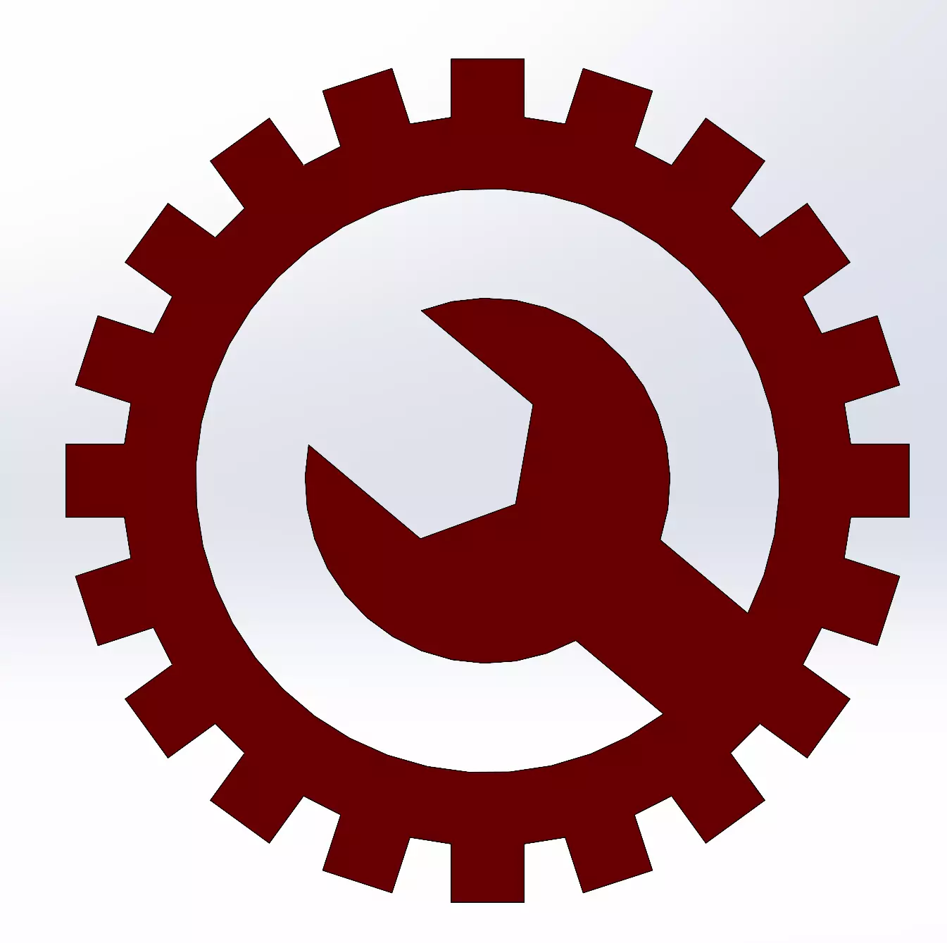 Mechanical Gear Wrench Logo - 3D Printable Engineering Symbol Free 3D print model_4