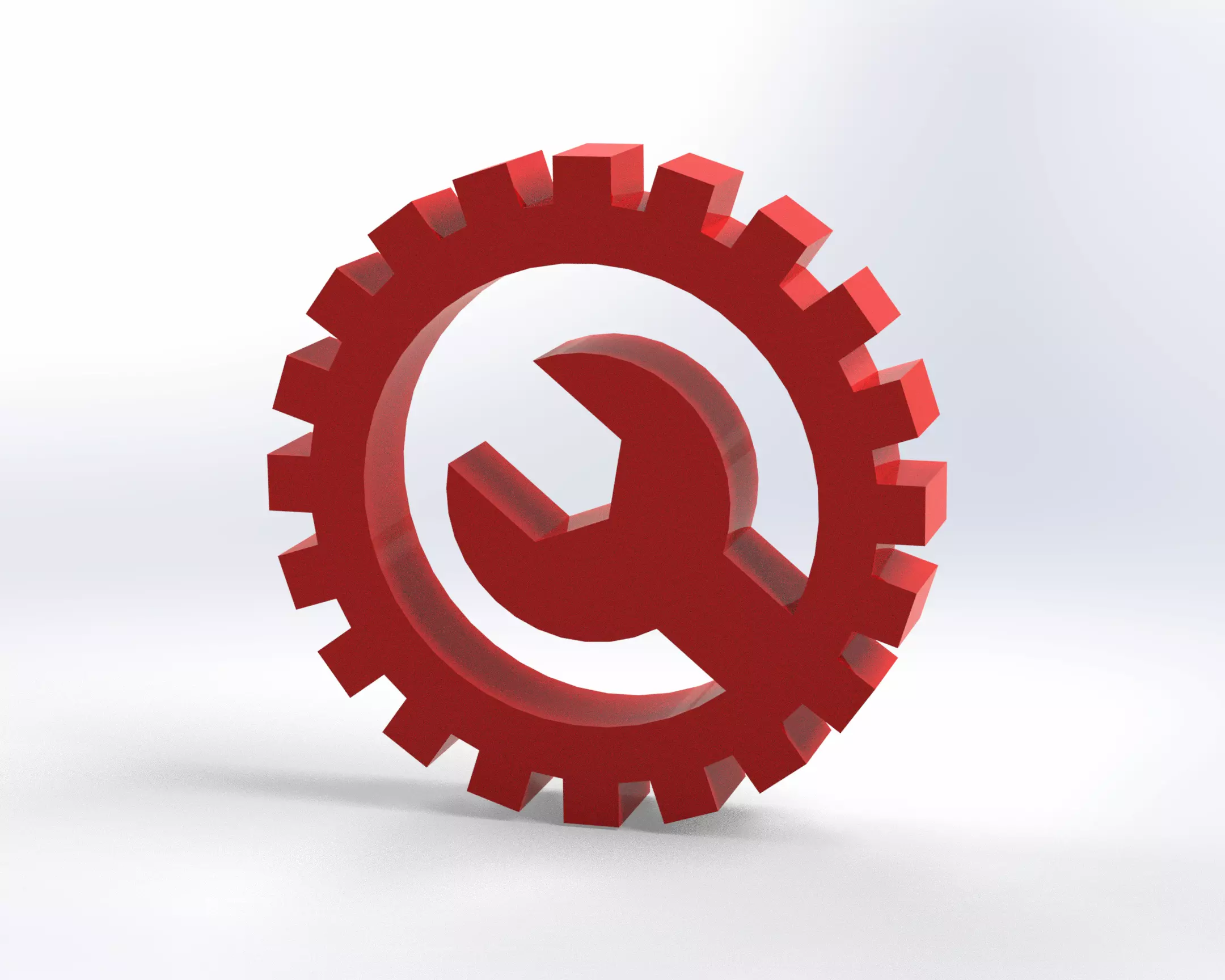 Mechanical Gear Wrench Logo - 3D Printable Engineering Symbol Free 3D print model_1