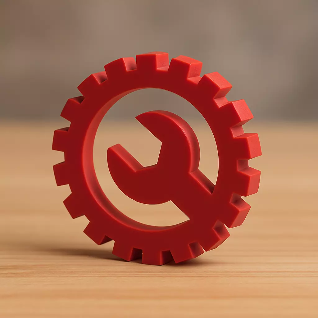Mechanical Gear Wrench Logo - 3D Printable Engineering Symbol Free 3D print model_0