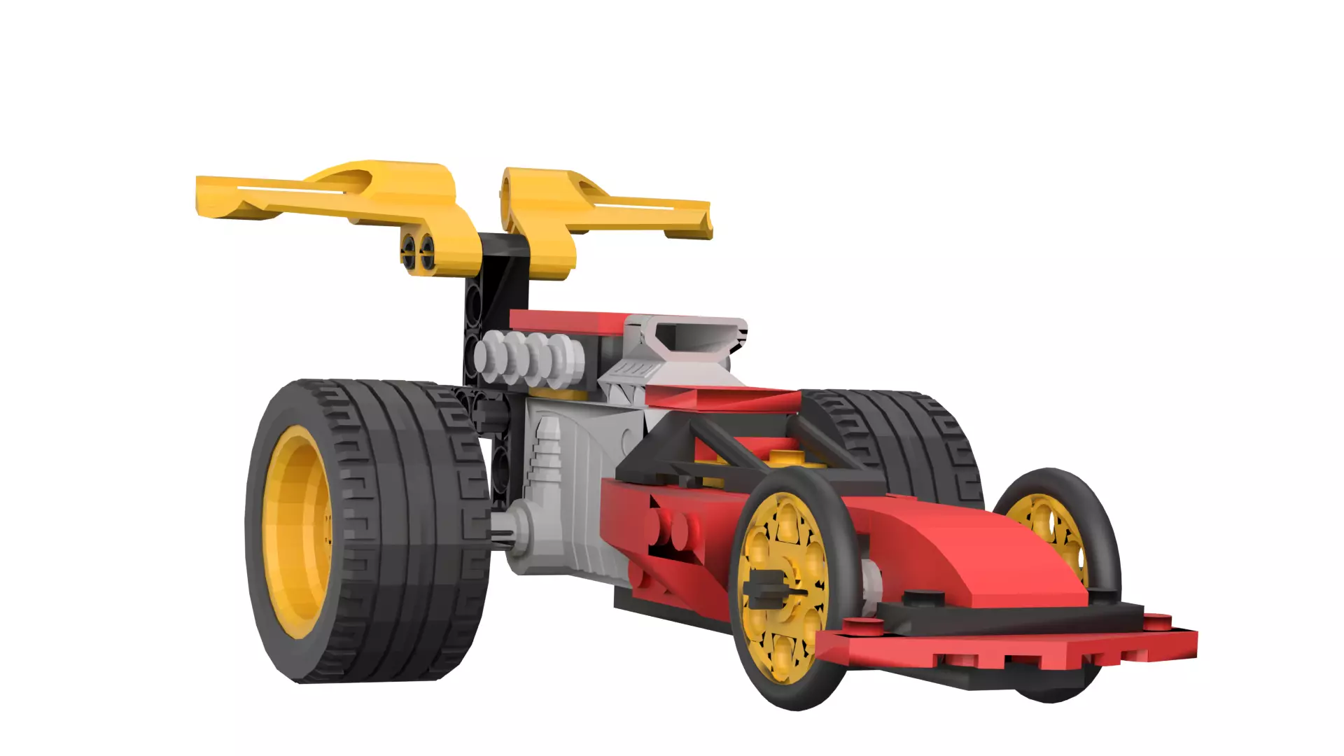 Lego Racing Car Low-poly 3D model_9