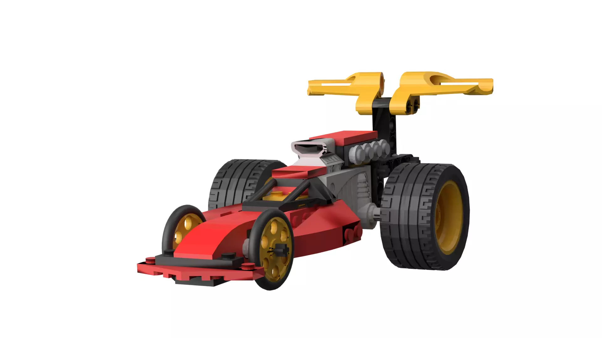 Lego Racing Car Low-poly 3D model_0