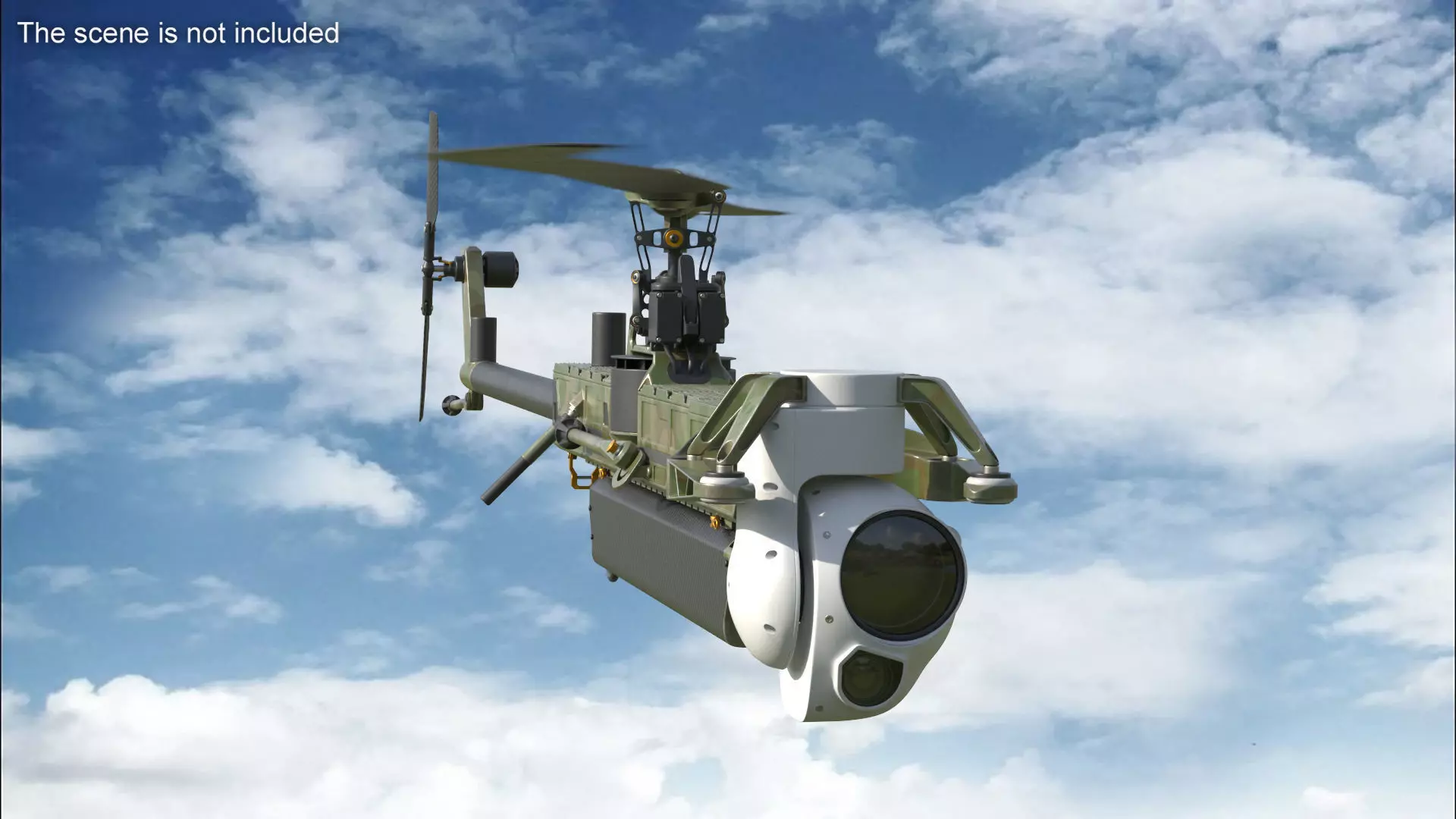 Military Surveillance Drone Rigged 3D model_0