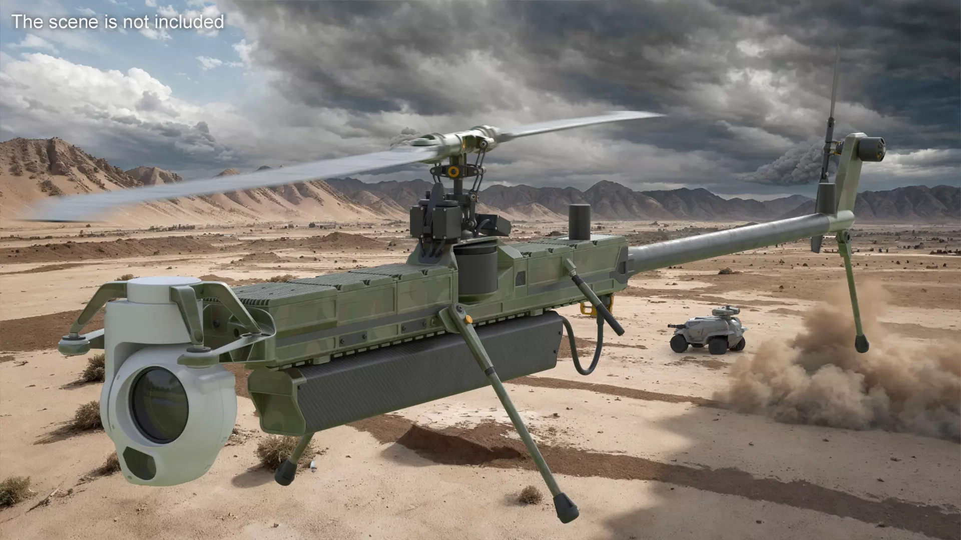 Military Surveillance Drone Rigged 3D model_2