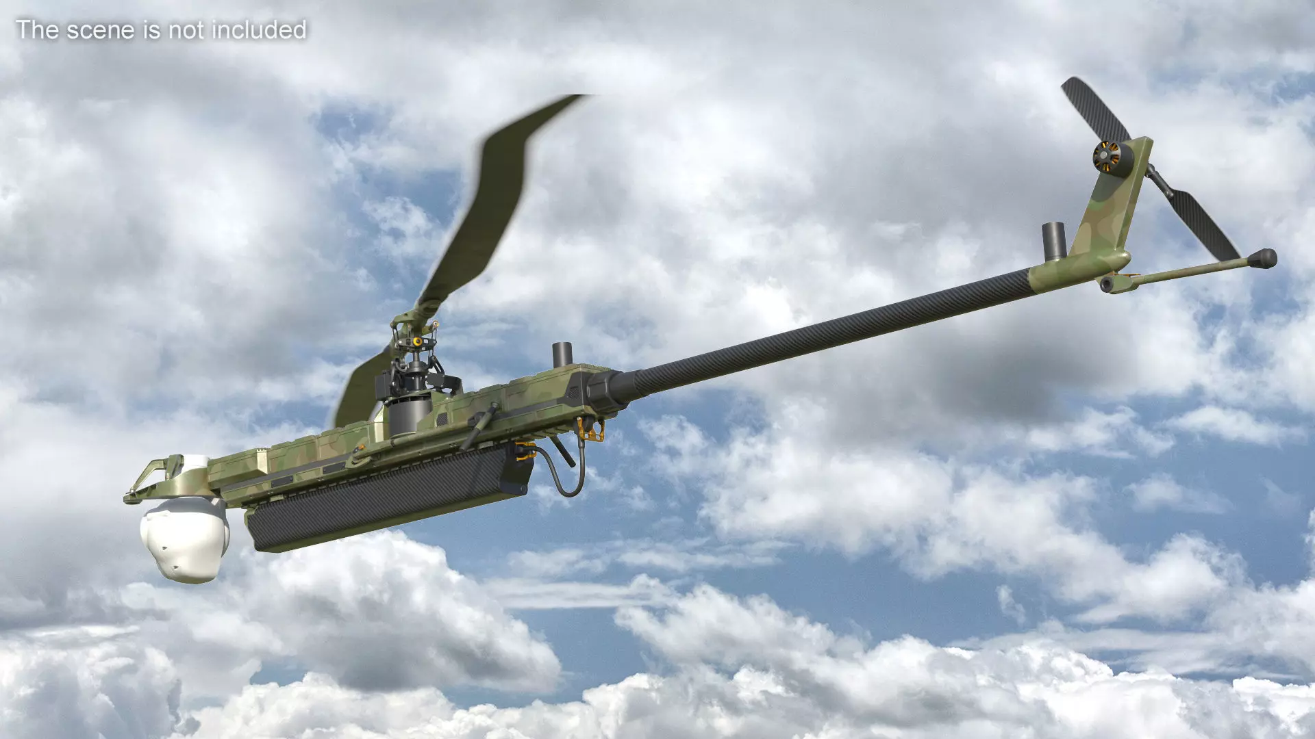 Military Surveillance Drone Rigged 3D model_1