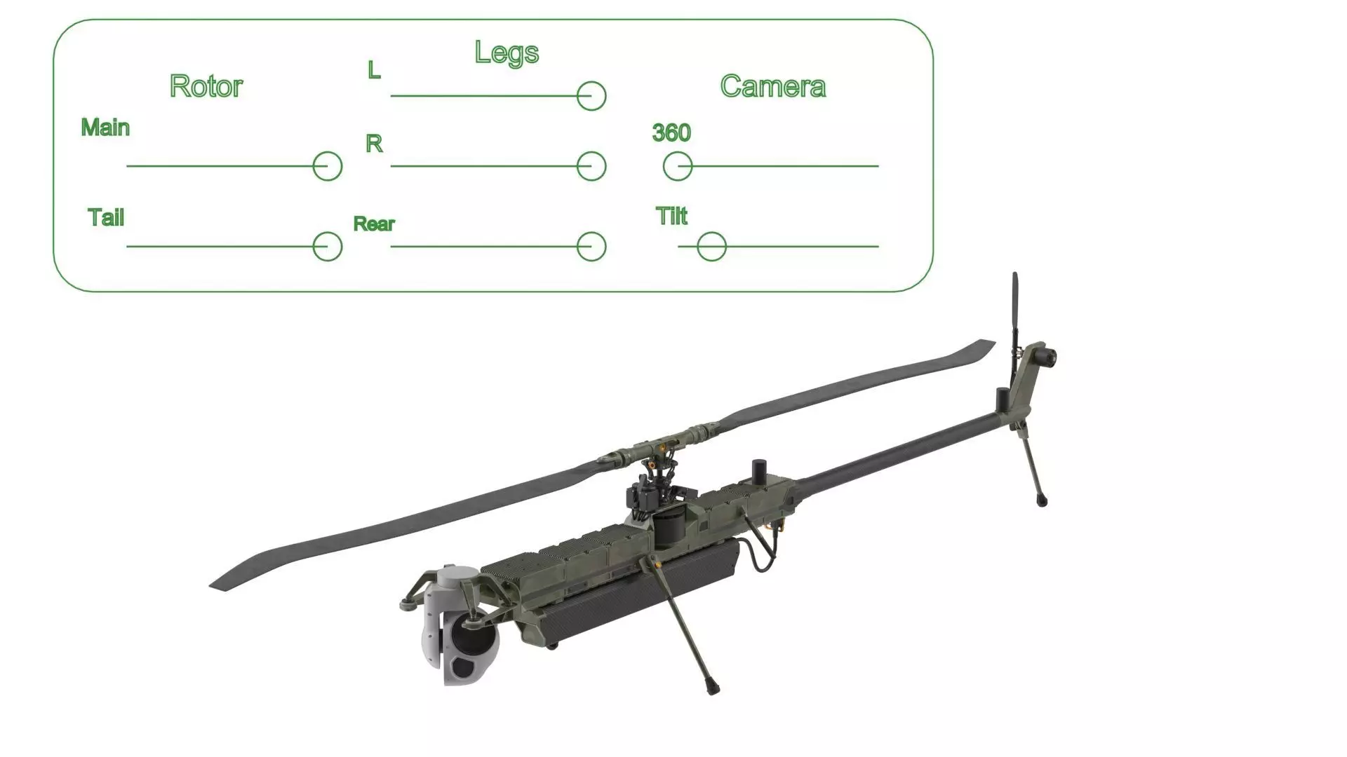 Military Surveillance Drone Rigged 3D model_5