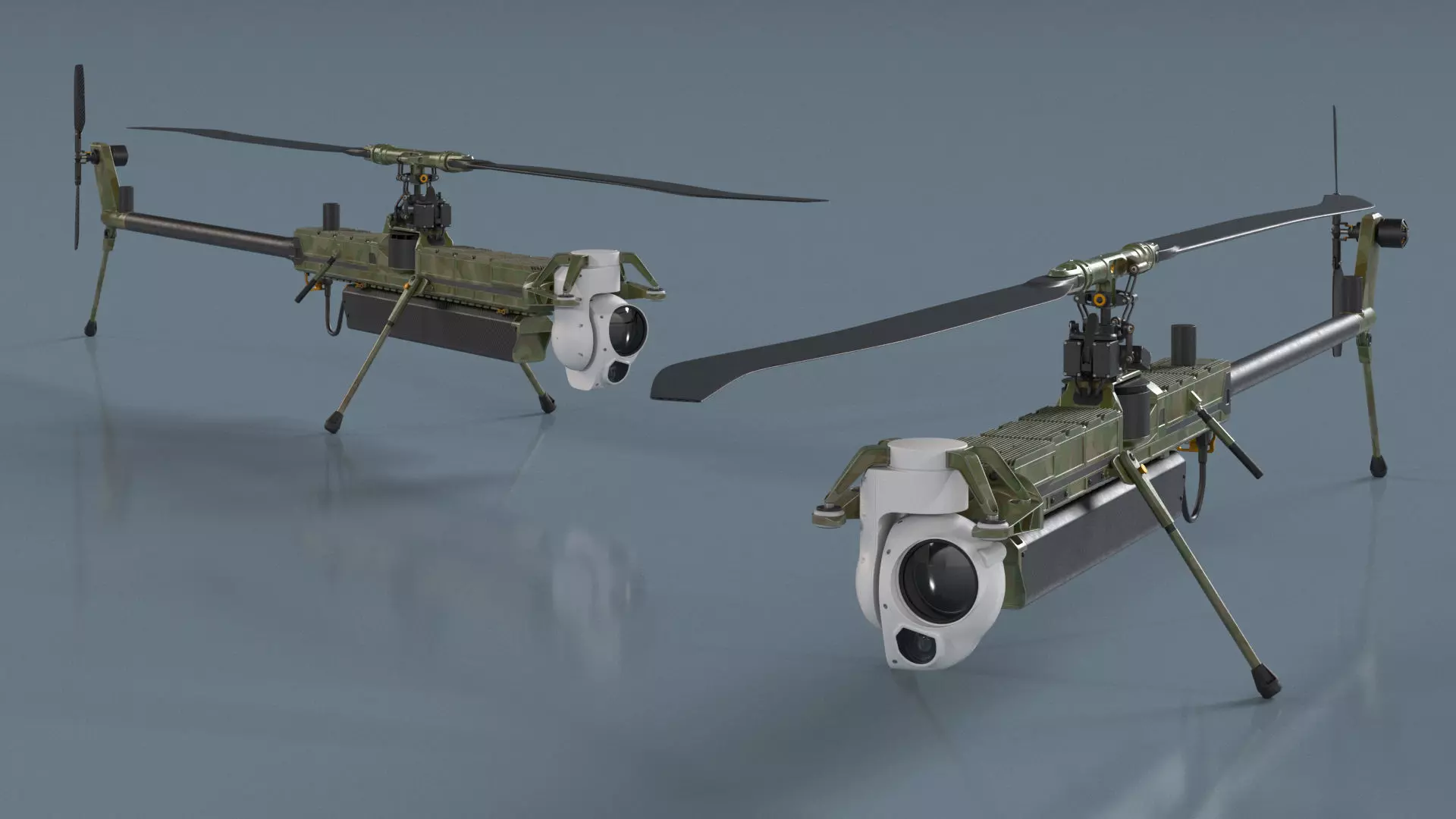 Military Surveillance Drone Rigged 3D model_4